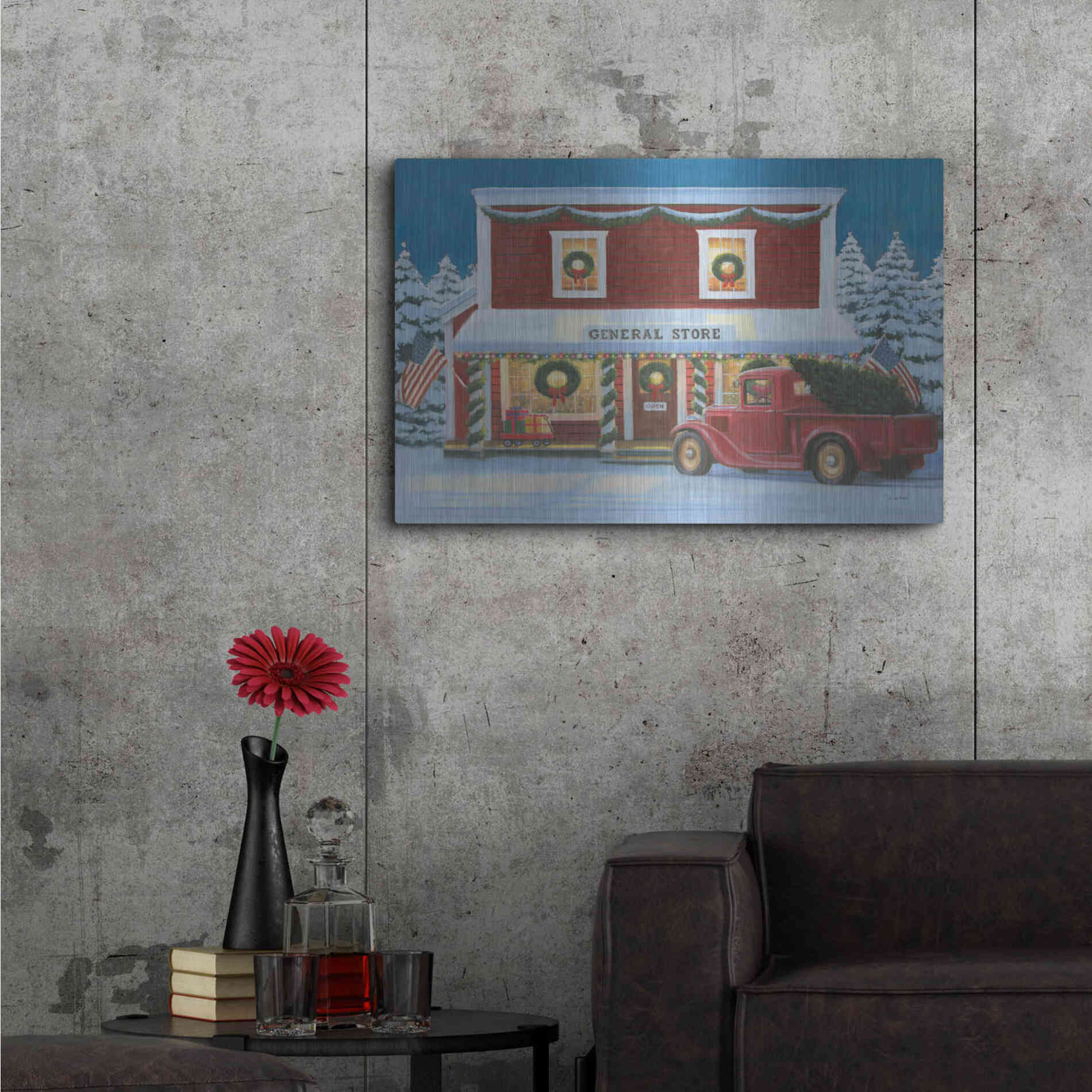 Luxe Metal Art 'Holiday Moments I' by James Wiens, Metal Wall Art,36x24