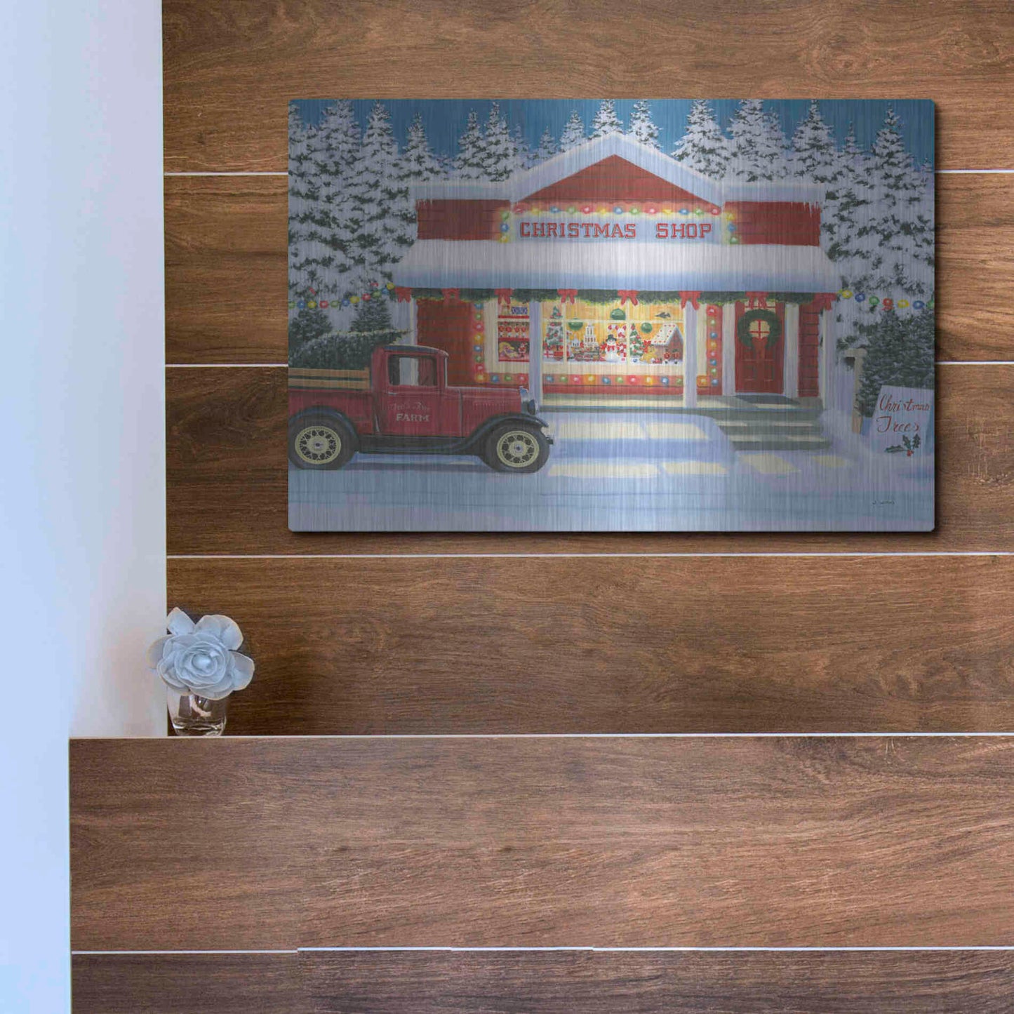 Luxe Metal Art 'Holiday Moments II' by James Wiens, Metal Wall Art,16x12