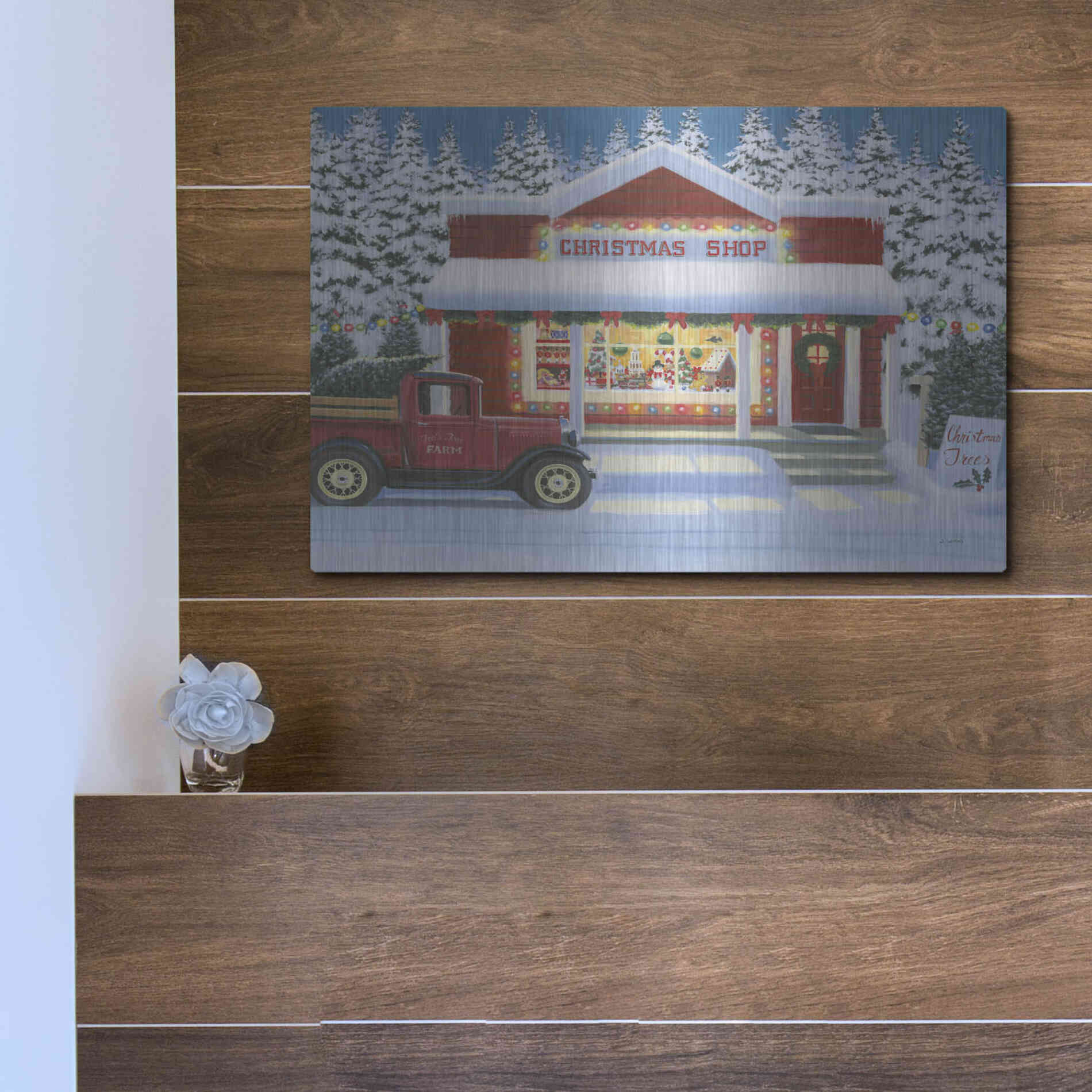 Luxe Metal Art 'Holiday Moments II' by James Wiens, Metal Wall Art,16x12