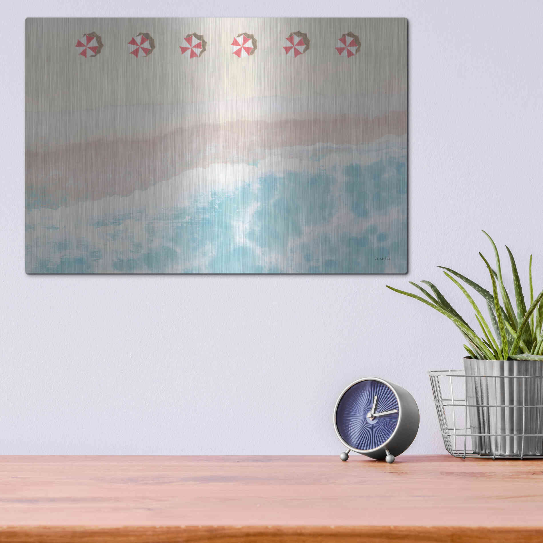 Luxe Metal Art 'Sky Seaview I' by James Wiens, Metal Wall Art,16x12