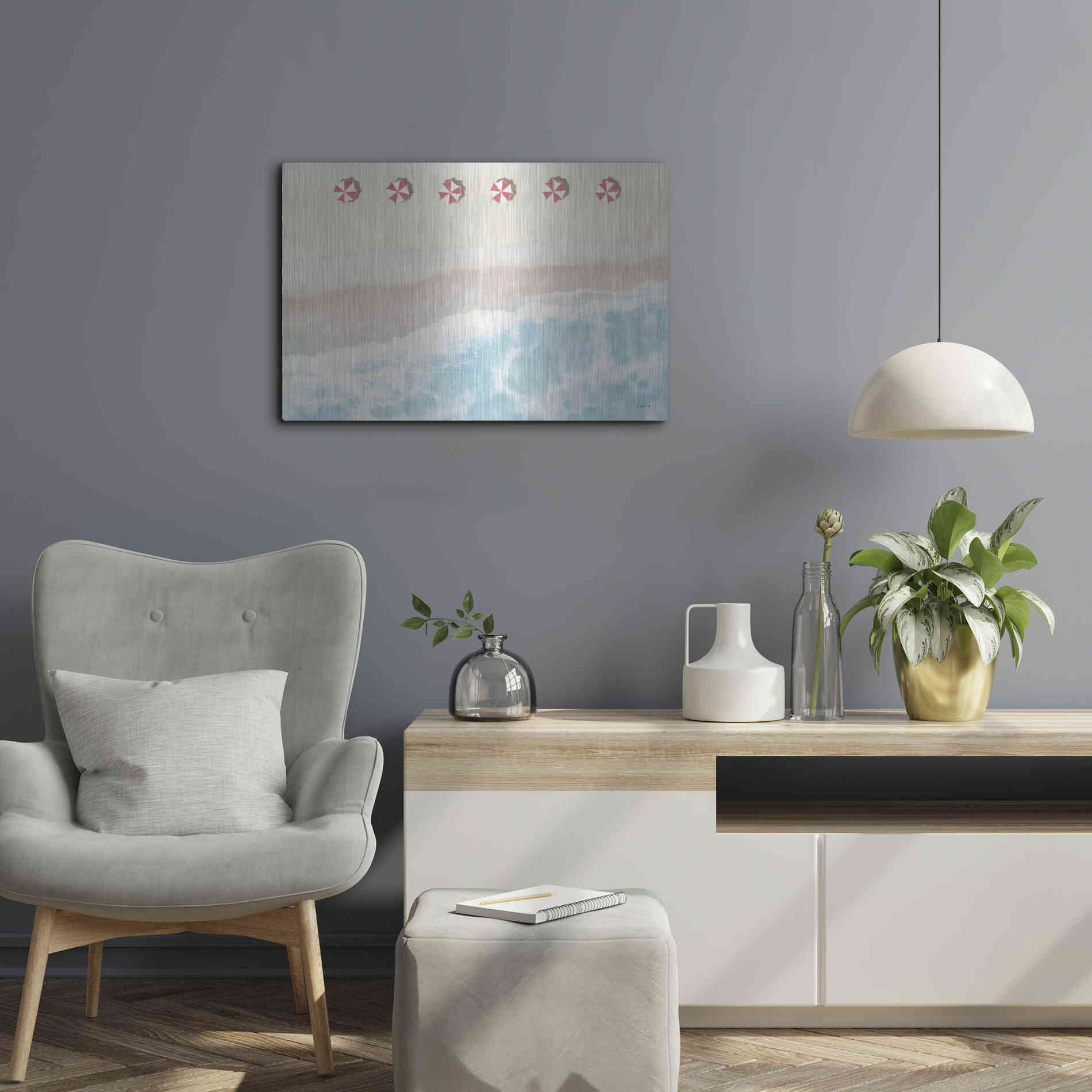 Luxe Metal Art 'Sky Seaview I' by James Wiens, Metal Wall Art,24x16