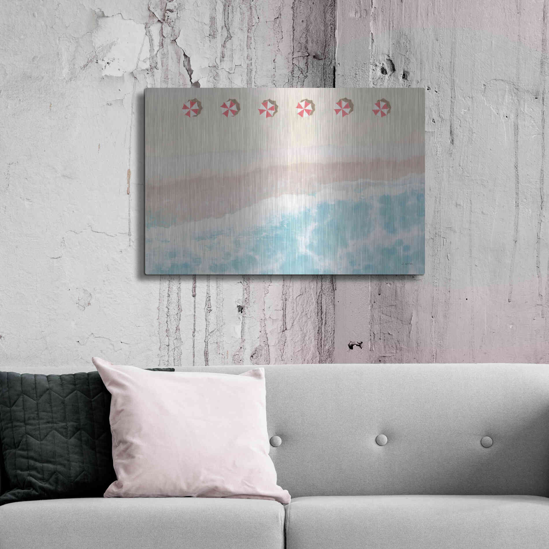 Luxe Metal Art 'Sky Seaview I' by James Wiens, Metal Wall Art,36x24