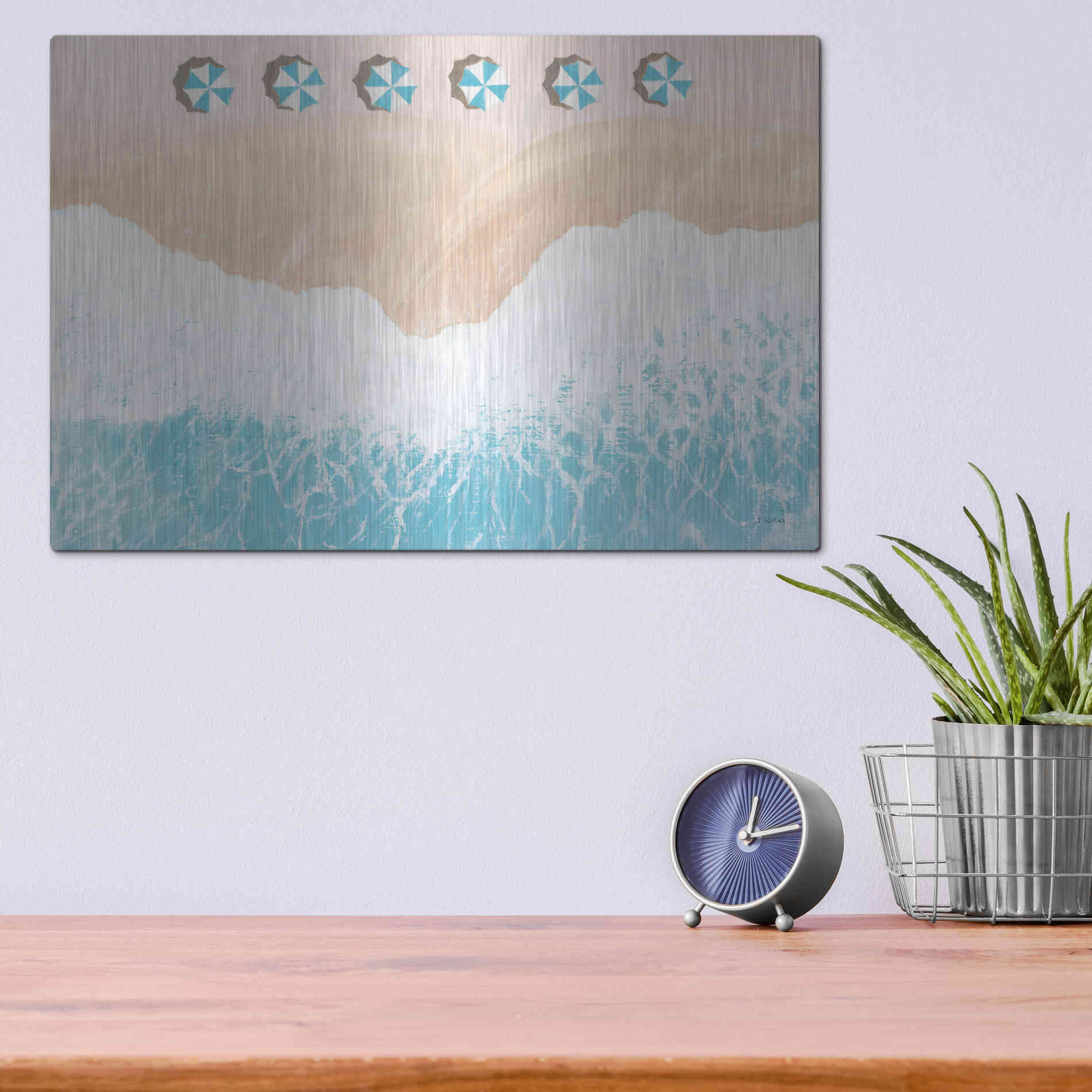 Luxe Metal Art 'Sky Seaview II' by James Wiens, Metal Wall Art,16x12