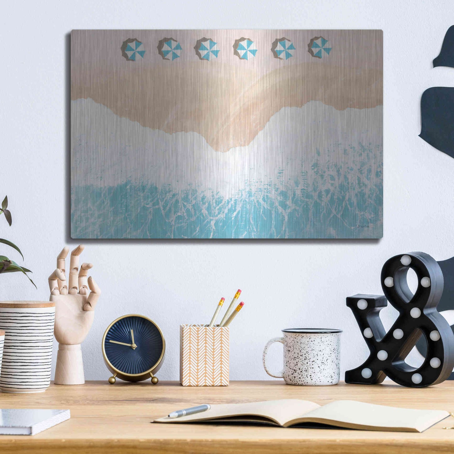 Luxe Metal Art 'Sky Seaview II' by James Wiens, Metal Wall Art,16x12