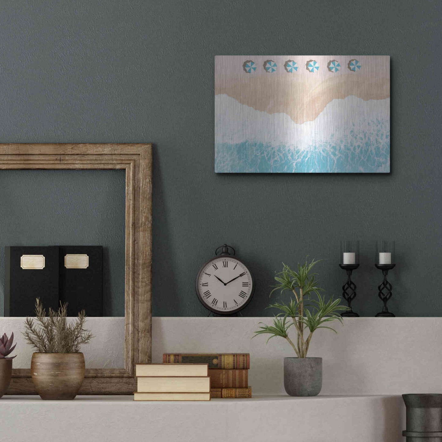 Luxe Metal Art 'Sky Seaview II' by James Wiens, Metal Wall Art,16x12