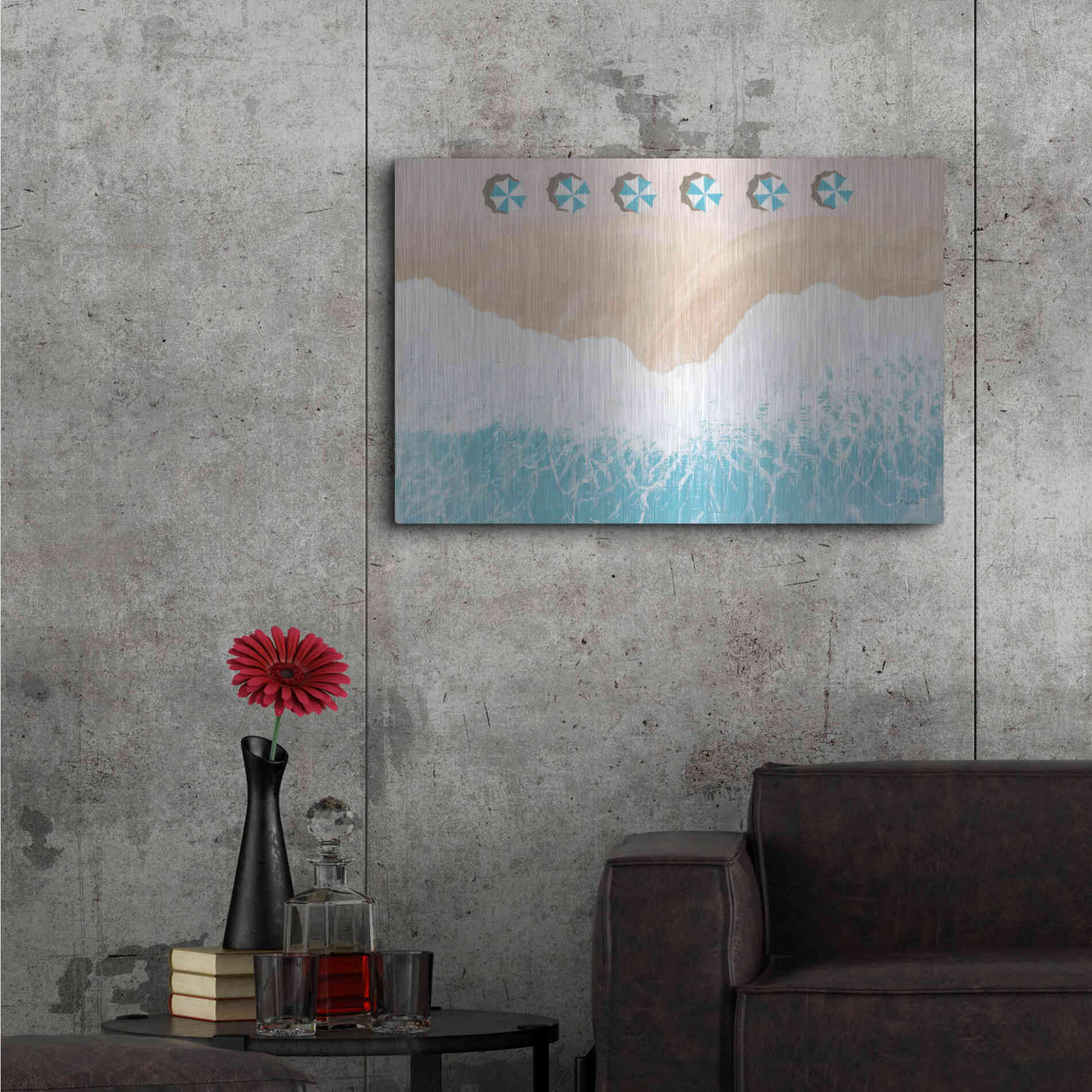 Luxe Metal Art 'Sky Seaview II' by James Wiens, Metal Wall Art,36x24
