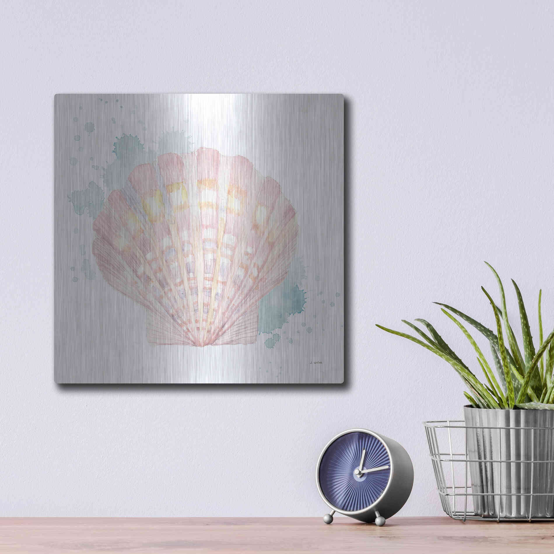 Luxe Metal Art 'Salento Coast III' by James Wiens, Metal Wall Art,12x12