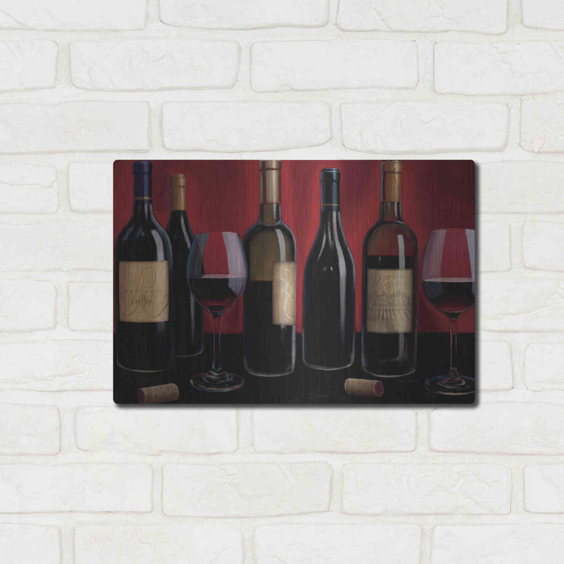 Luxe Metal Art 'Grand Reserve' by Marco Fabiano, Metal Wall Art,16x12