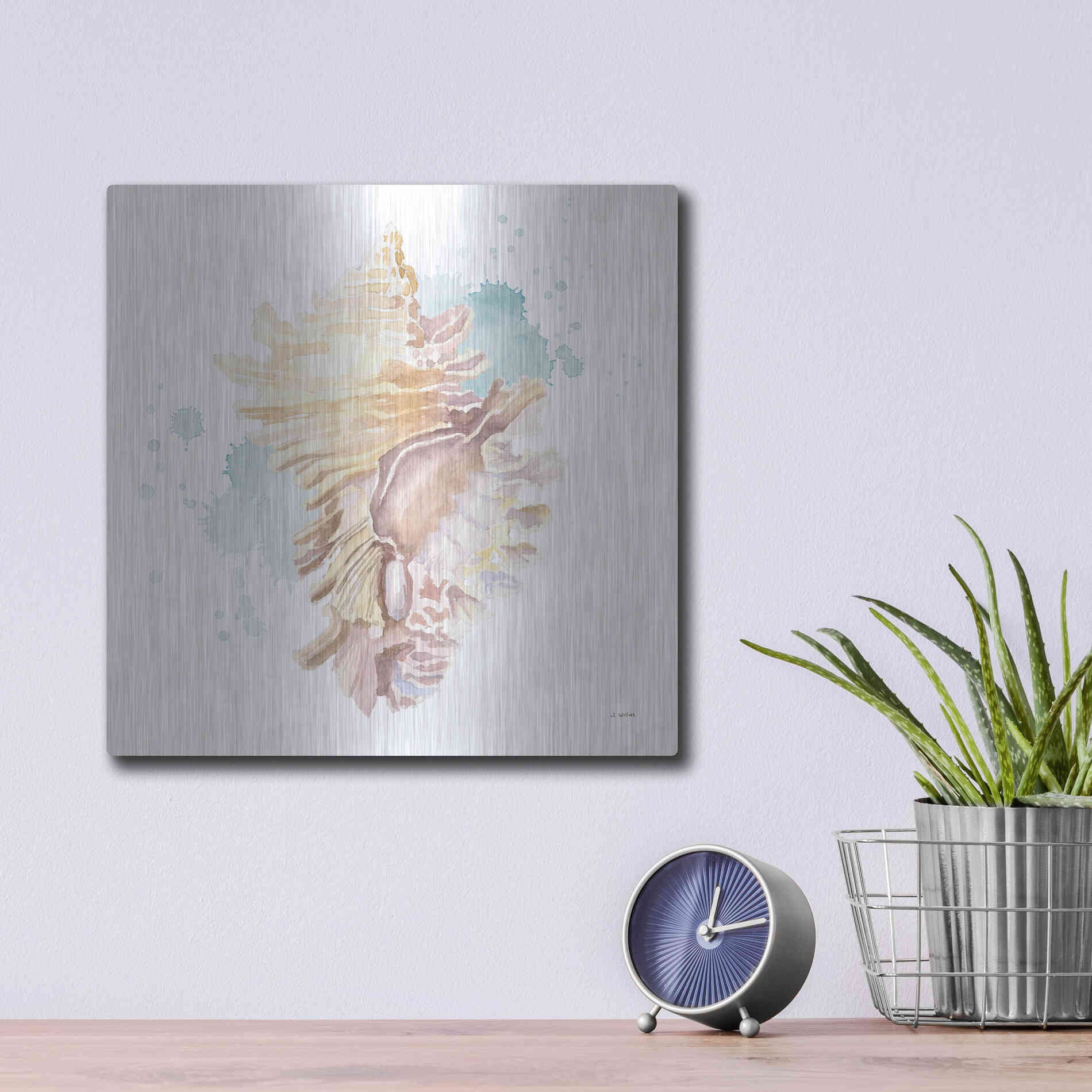 Luxe Metal Art 'Salento Coast IV' by James Wiens, Metal Wall Art,12x12