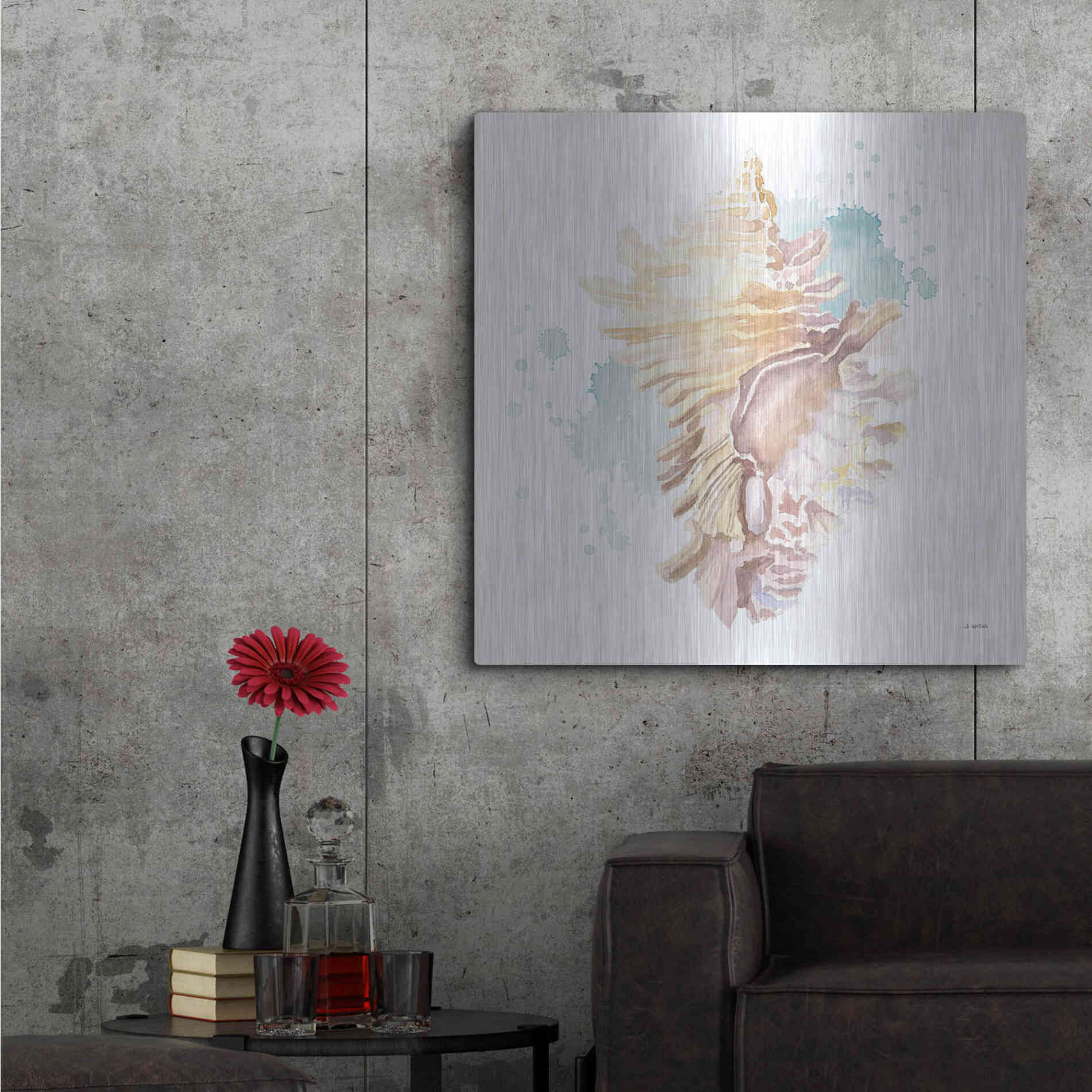 Luxe Metal Art 'Salento Coast IV' by James Wiens, Metal Wall Art,36x36