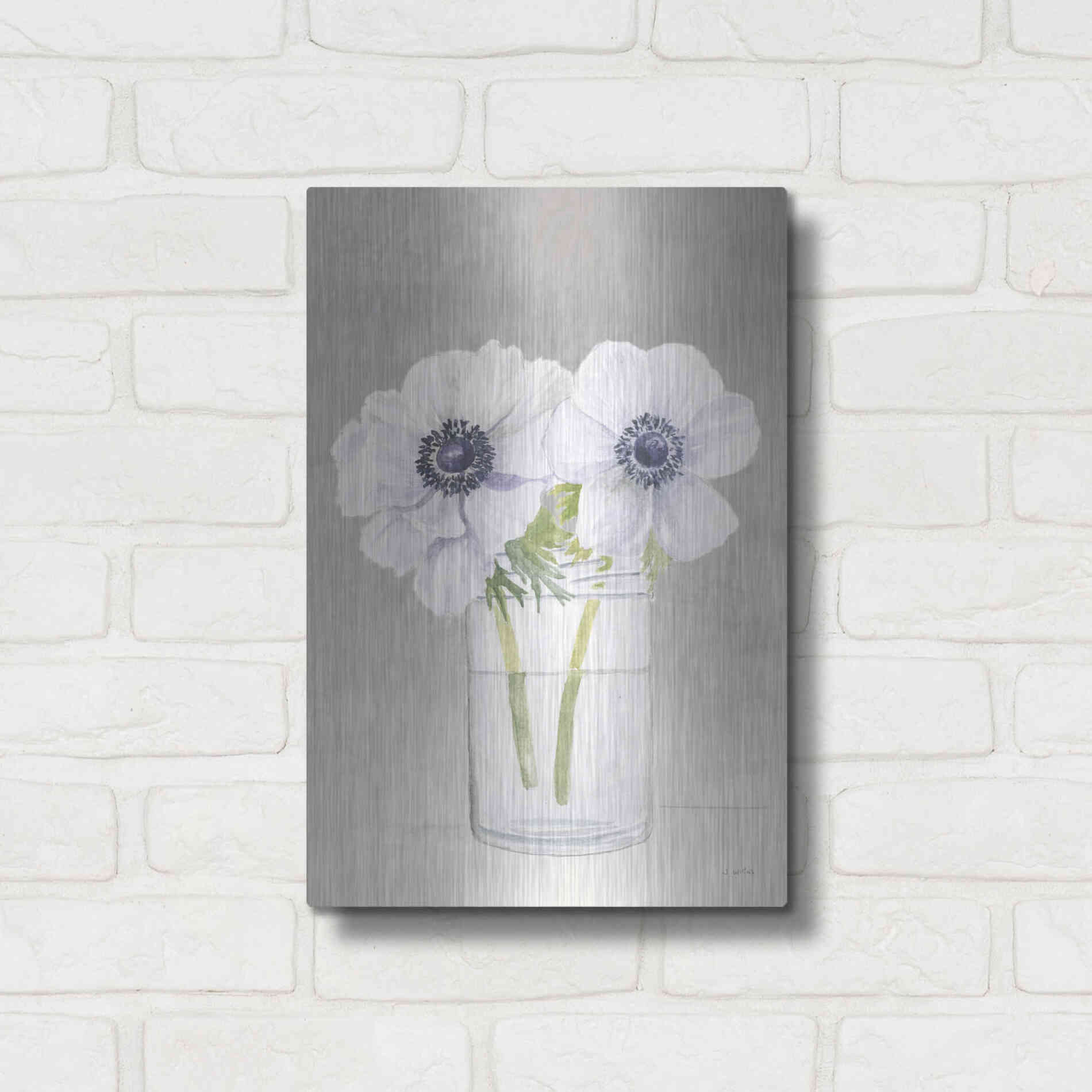 Luxe Metal Art 'Tranquil Blossoms I' by James Wiens, Metal Wall Art,12x16