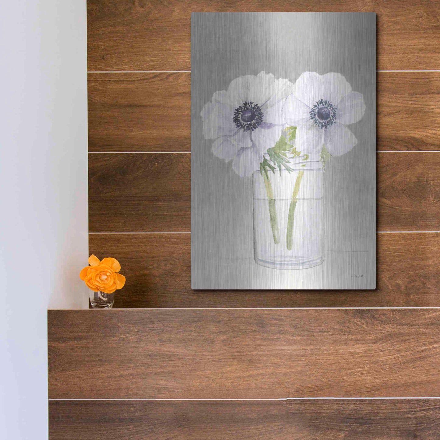 Luxe Metal Art 'Tranquil Blossoms I' by James Wiens, Metal Wall Art,12x16