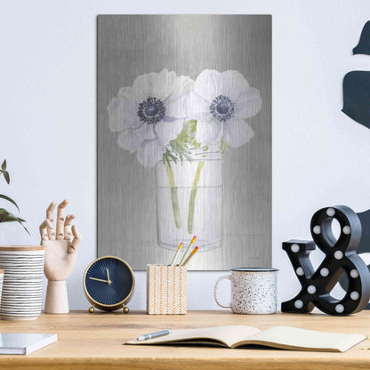 Luxe Metal Art 'Tranquil Blossoms I' by James Wiens, Metal Wall Art,12x16