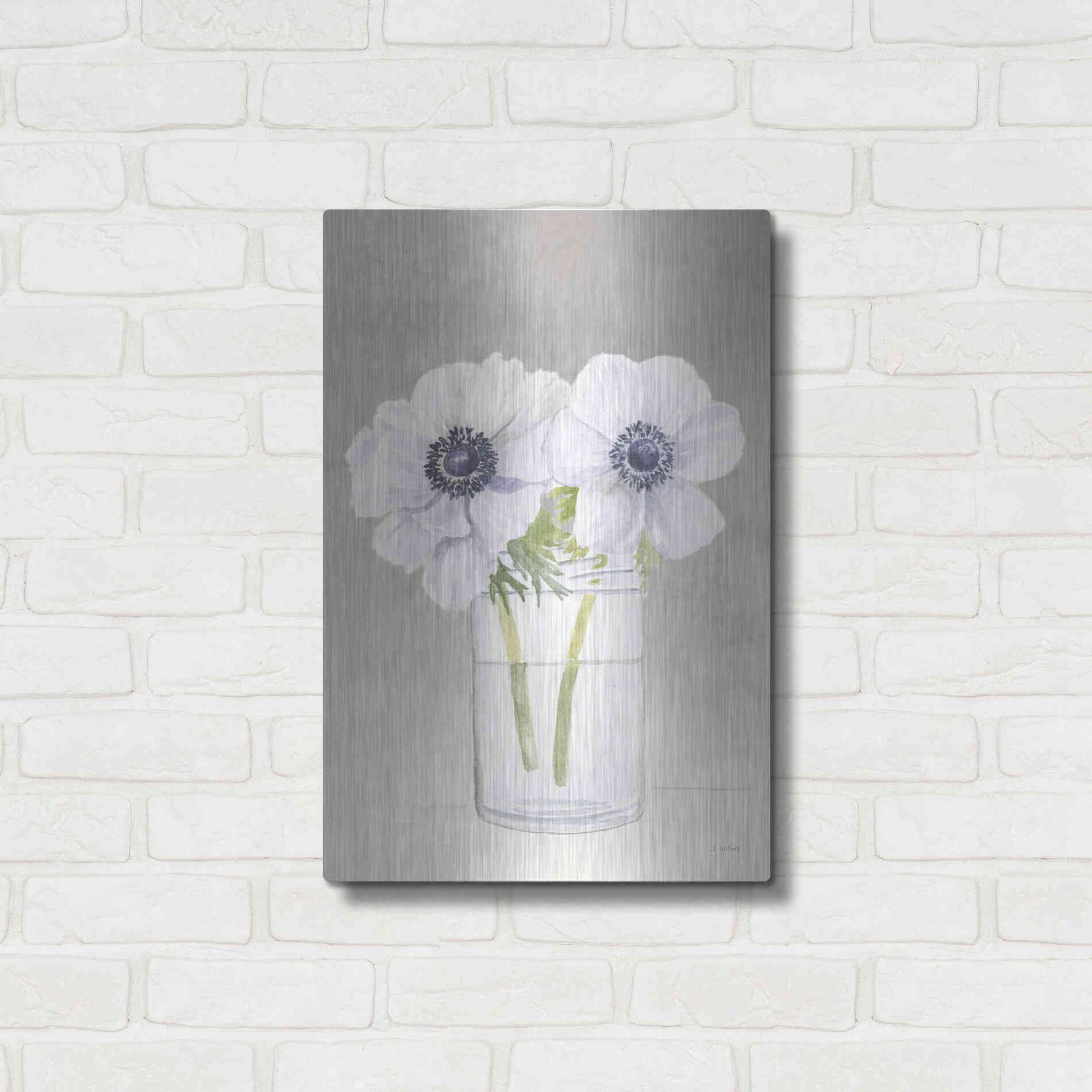 Luxe Metal Art 'Tranquil Blossoms I' by James Wiens, Metal Wall Art,16x24