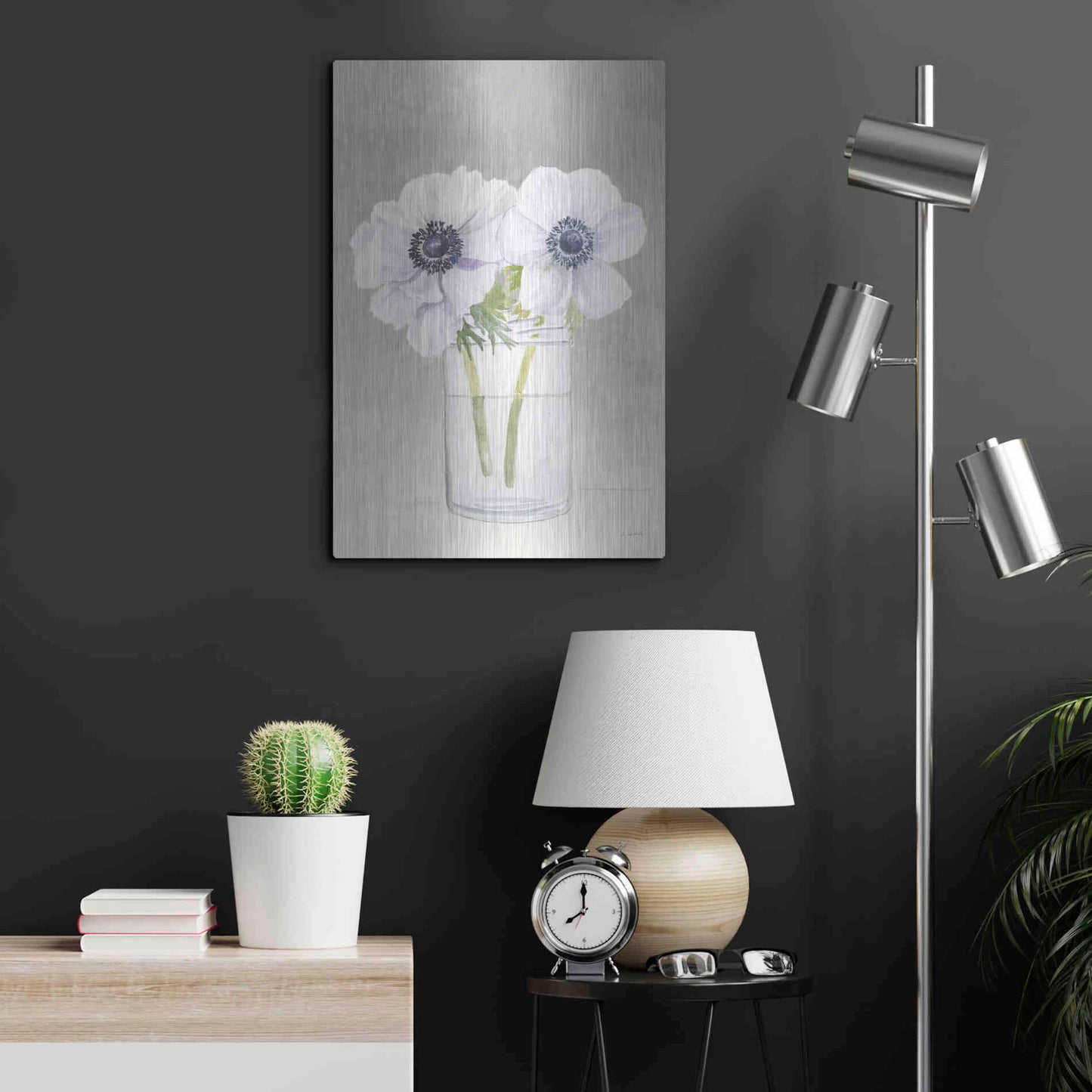 Luxe Metal Art 'Tranquil Blossoms I' by James Wiens, Metal Wall Art,16x24