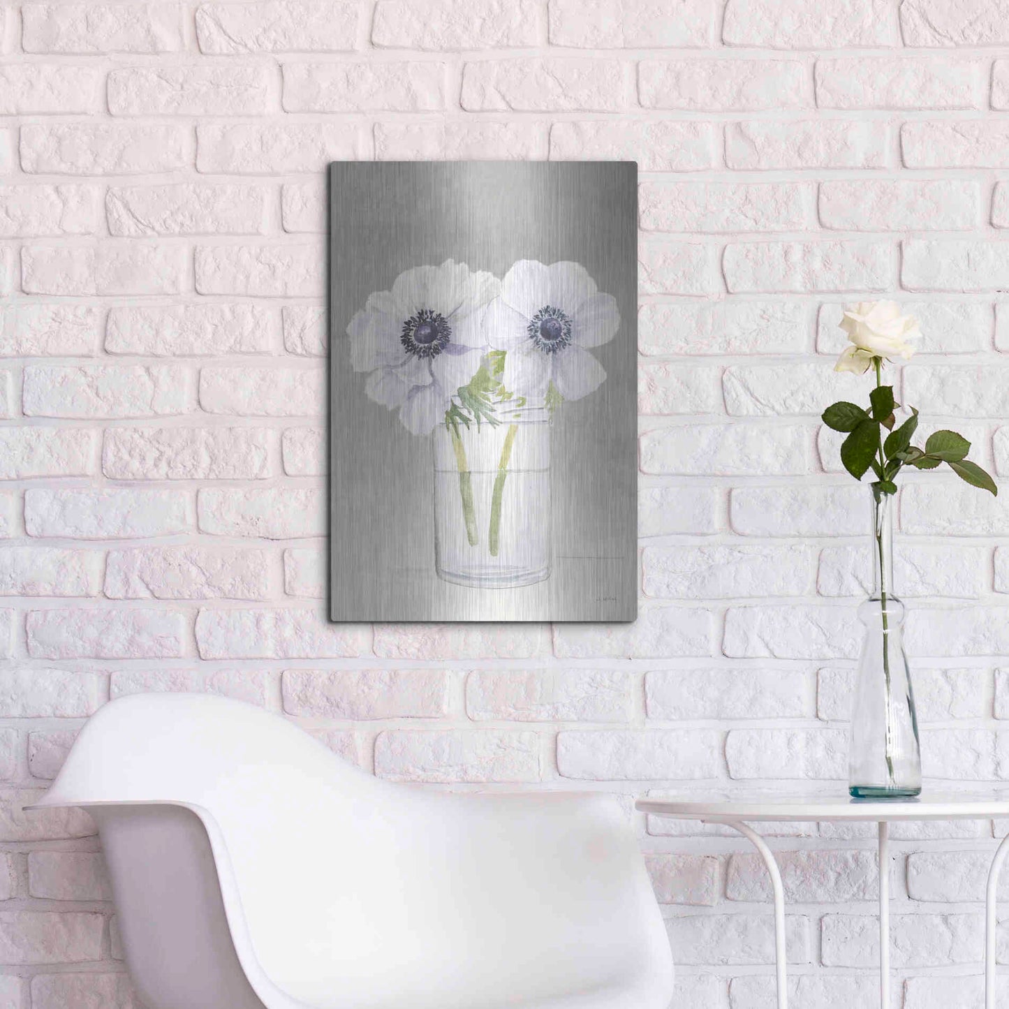 Luxe Metal Art 'Tranquil Blossoms I' by James Wiens, Metal Wall Art,16x24