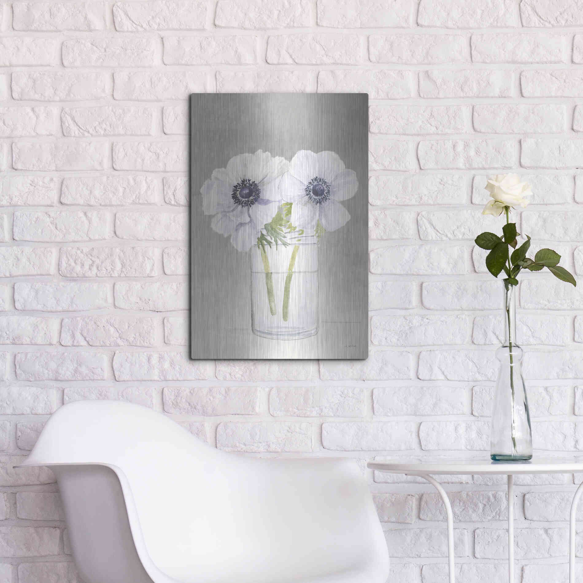 Luxe Metal Art 'Tranquil Blossoms I' by James Wiens, Metal Wall Art,16x24