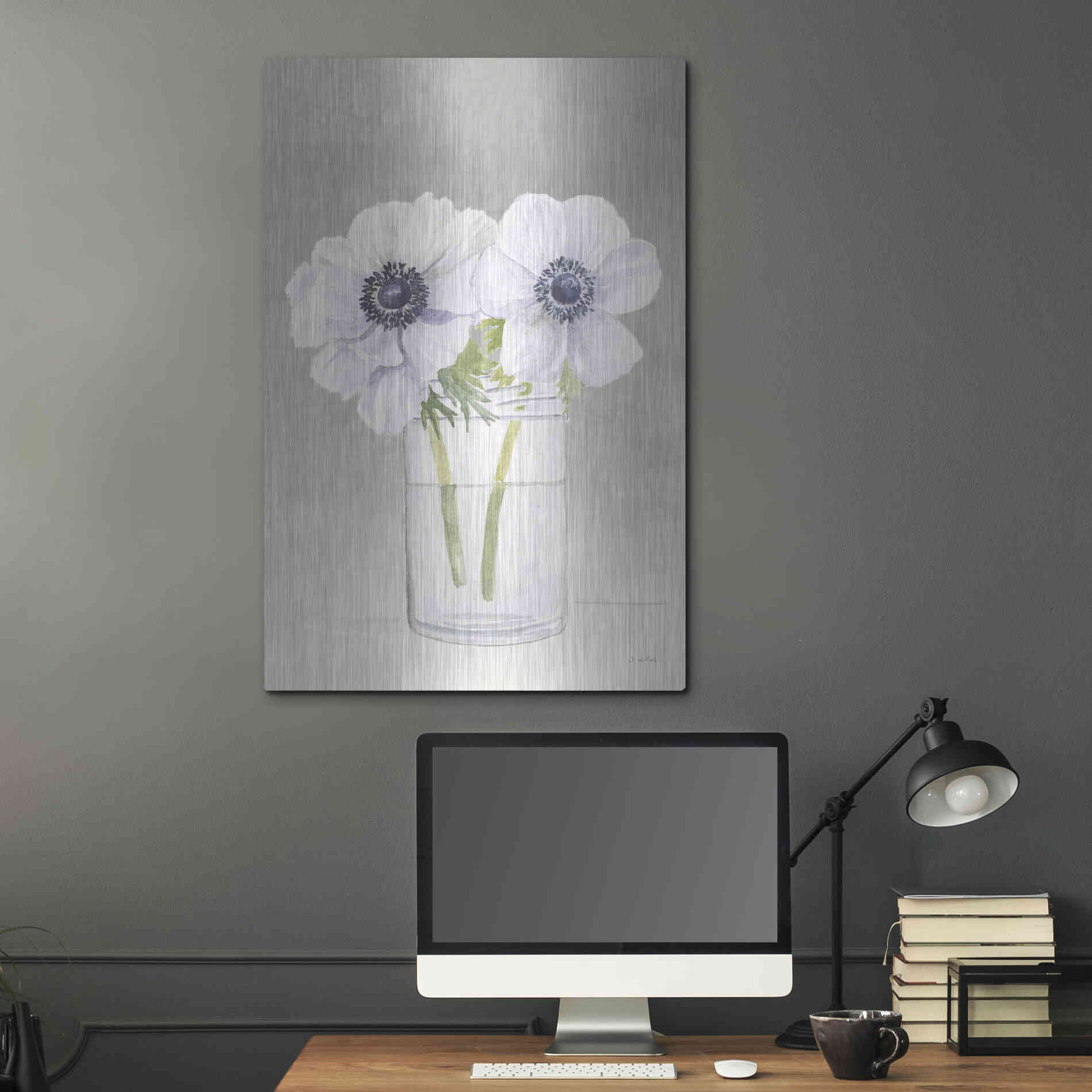 Luxe Metal Art 'Tranquil Blossoms I' by James Wiens, Metal Wall Art,24x36