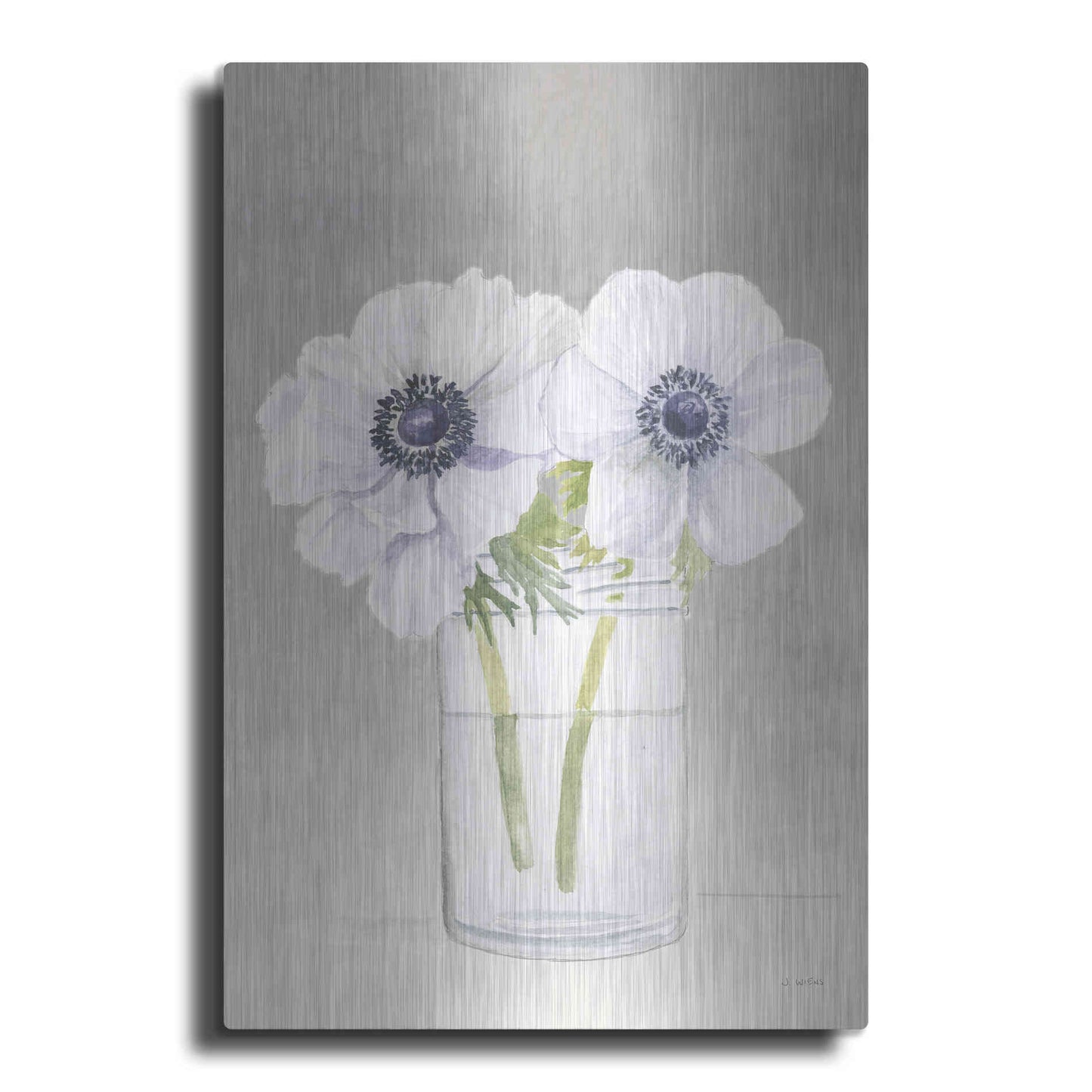 Luxe Metal Art 'Tranquil Blossoms I' by James Wiens, Metal Wall Art