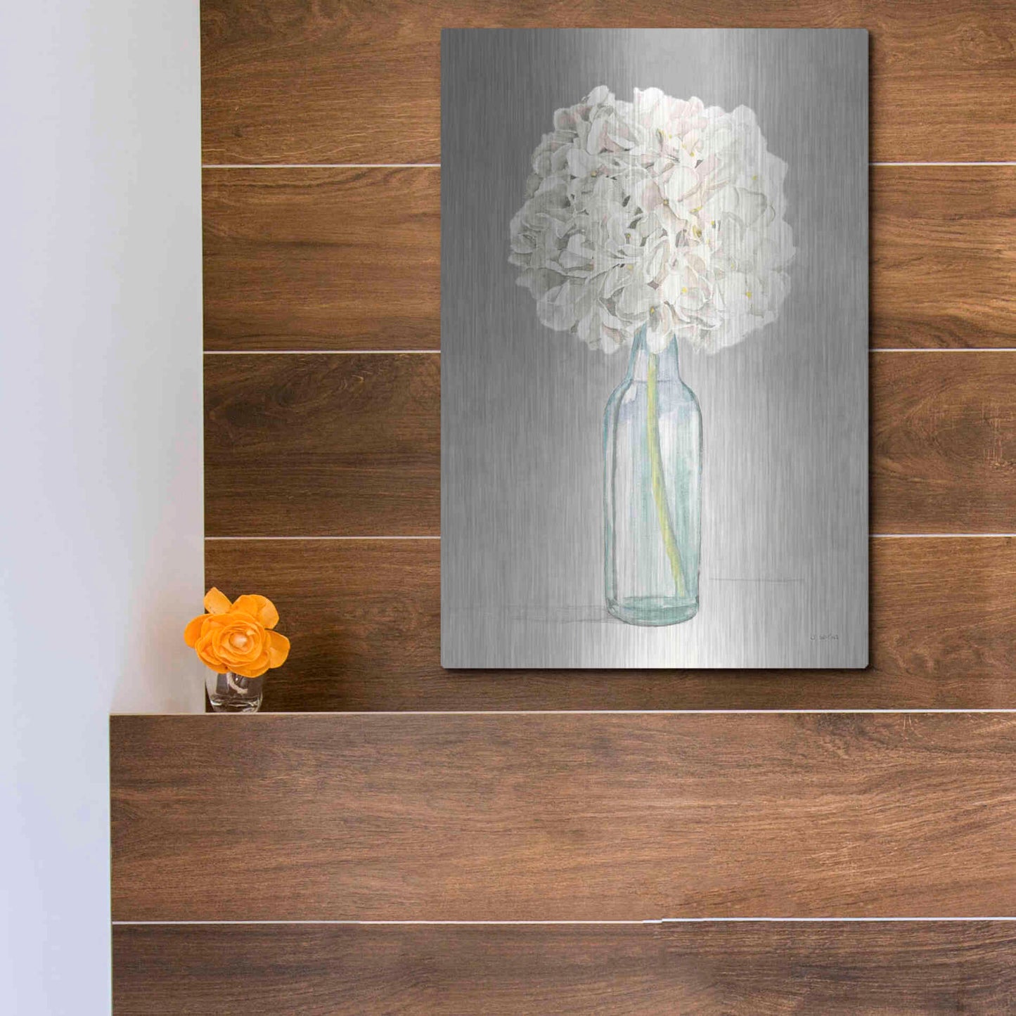 Luxe Metal Art 'Tranquil Blossoms II' by James Wiens, Metal Wall Art,12x16