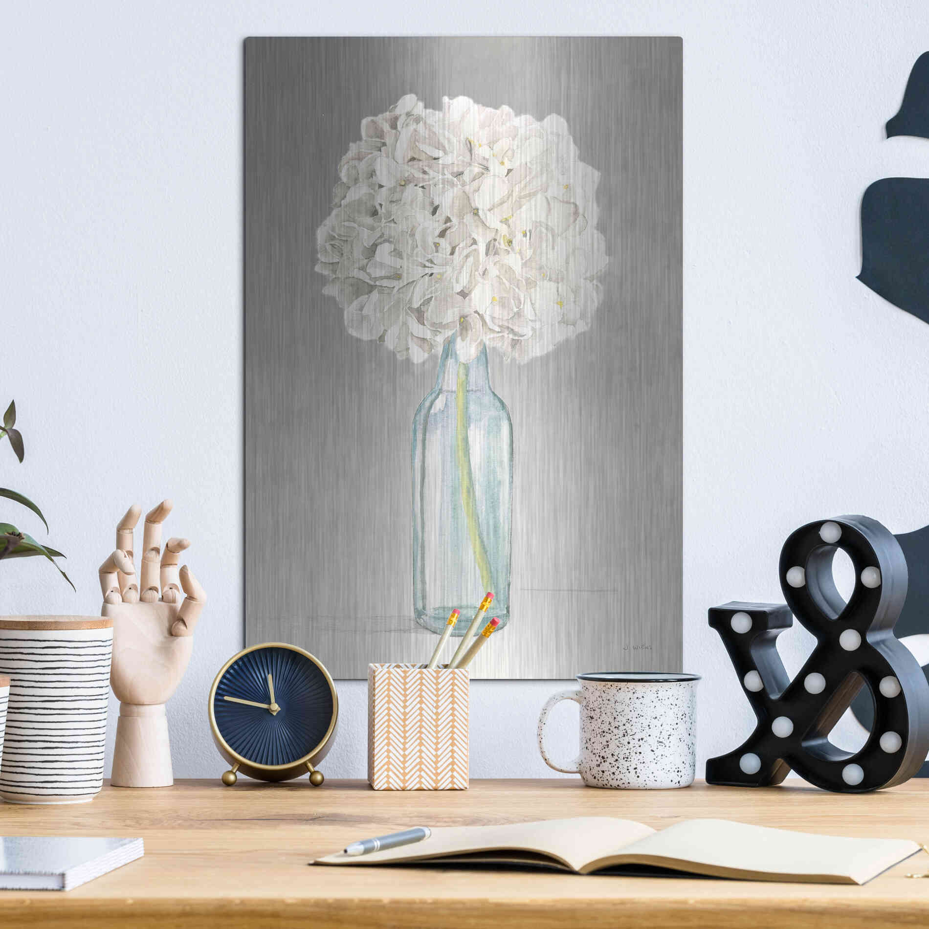Luxe Metal Art 'Tranquil Blossoms II' by James Wiens, Metal Wall Art,12x16