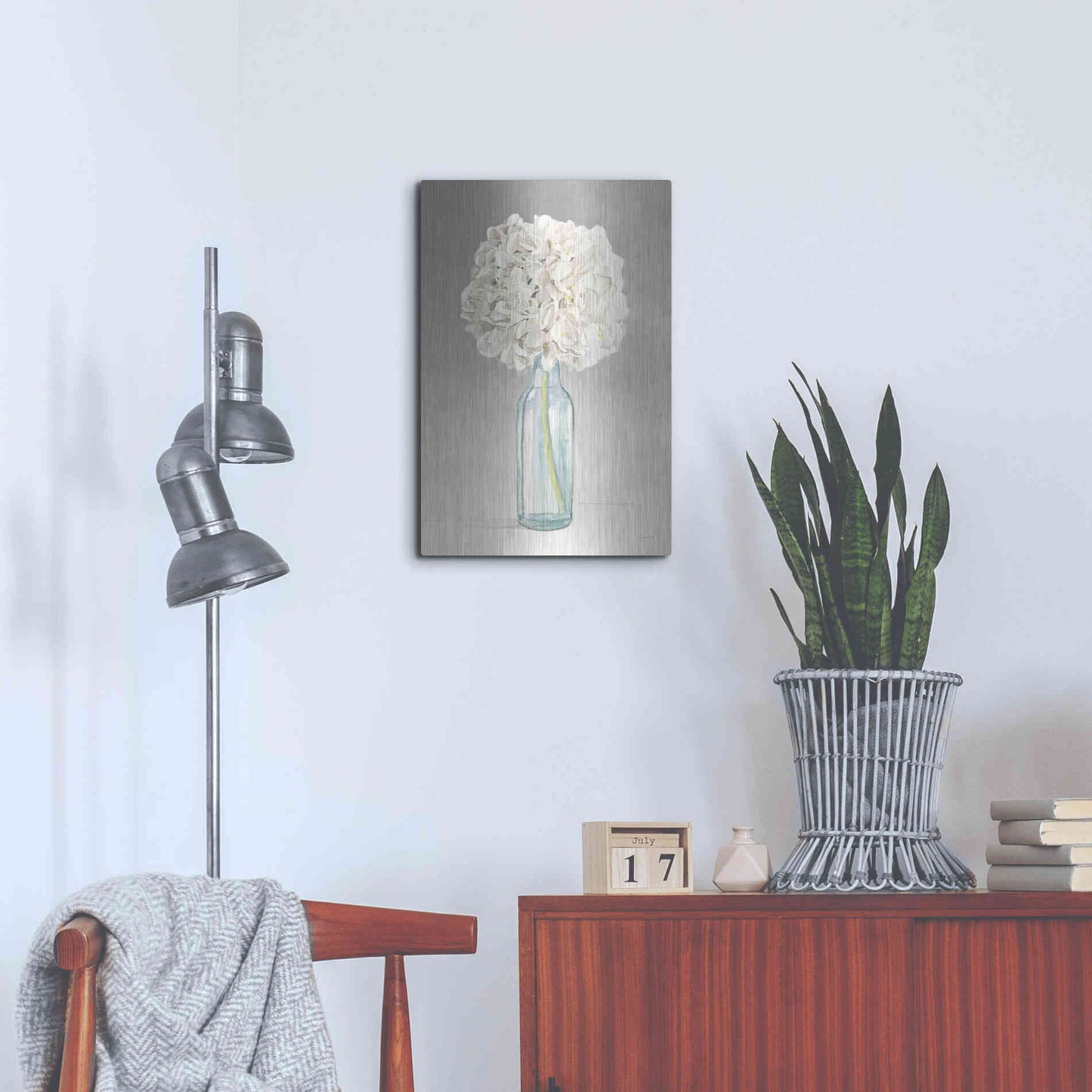Luxe Metal Art 'Tranquil Blossoms II' by James Wiens, Metal Wall Art,16x24
