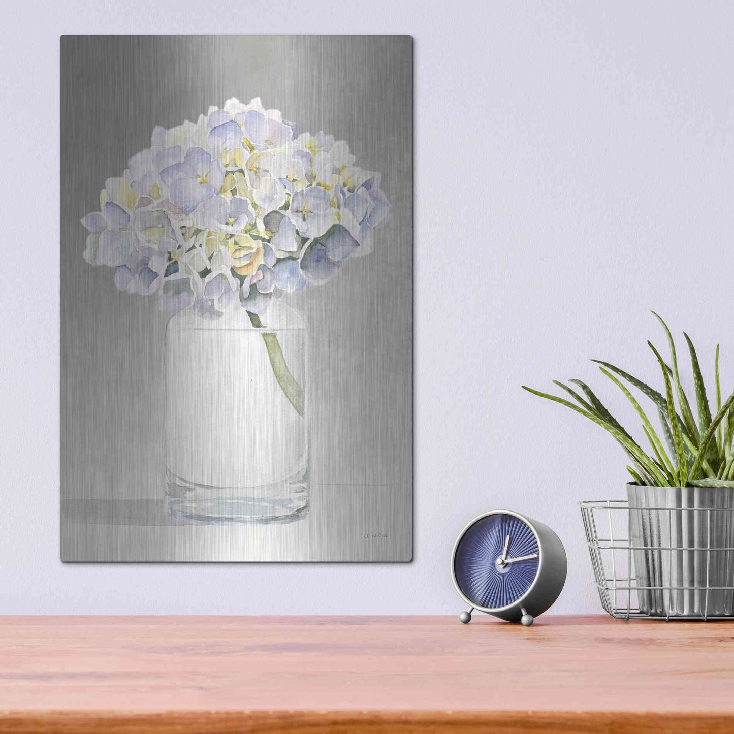 Luxe Metal Art 'Tranquil Blossoms III' by James Wiens, Metal Wall Art,12x16