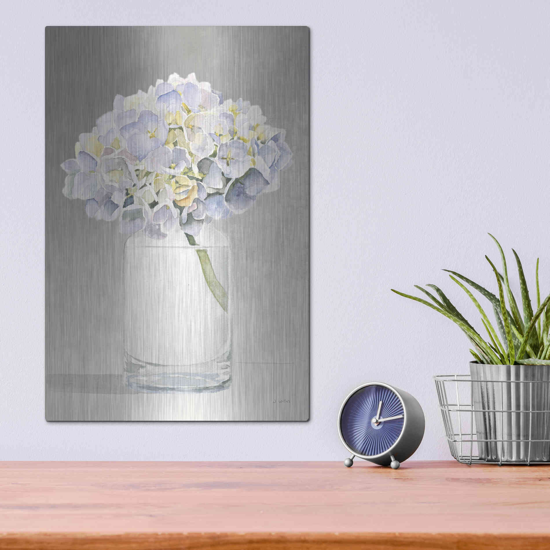 Luxe Metal Art 'Tranquil Blossoms III' by James Wiens, Metal Wall Art,12x16