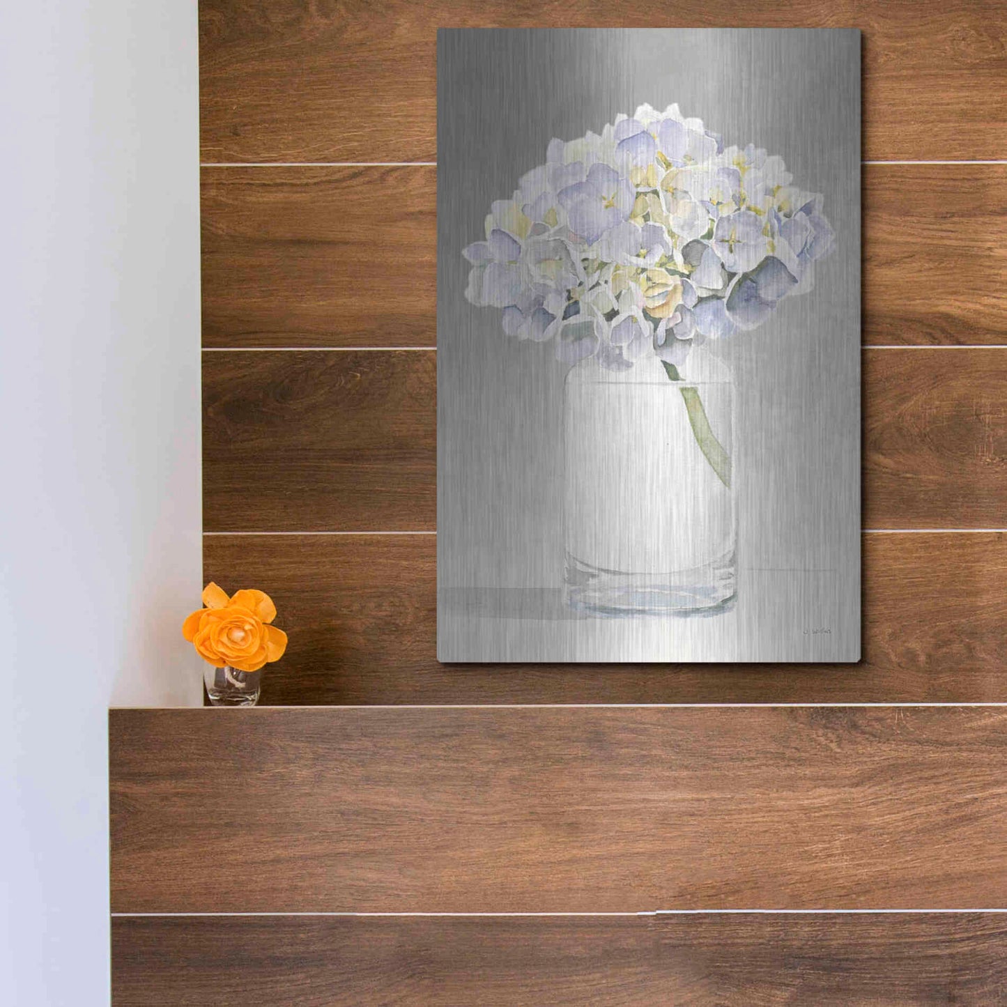 Luxe Metal Art 'Tranquil Blossoms III' by James Wiens, Metal Wall Art,12x16