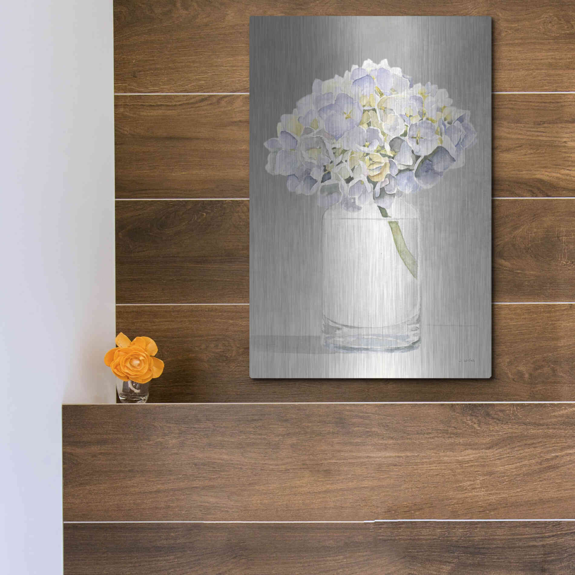 Luxe Metal Art 'Tranquil Blossoms III' by James Wiens, Metal Wall Art,12x16