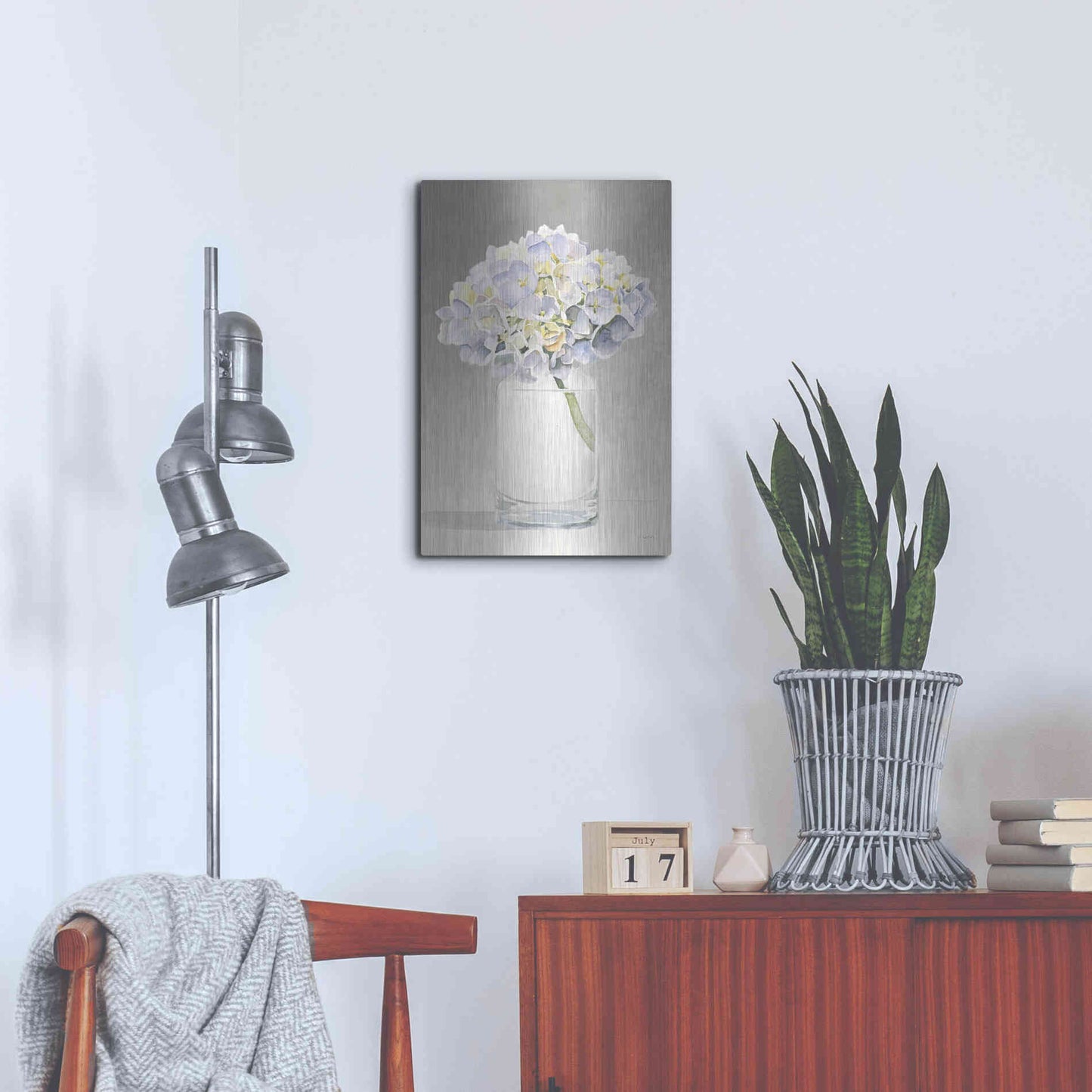 Luxe Metal Art 'Tranquil Blossoms III' by James Wiens, Metal Wall Art,16x24