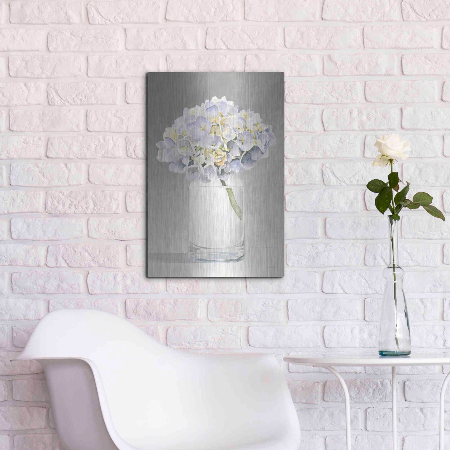 Luxe Metal Art 'Tranquil Blossoms III' by James Wiens, Metal Wall Art,16x24