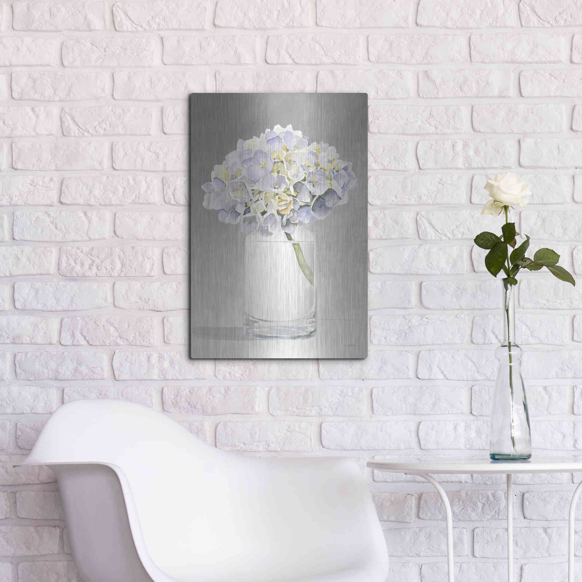 Luxe Metal Art 'Tranquil Blossoms III' by James Wiens, Metal Wall Art,16x24