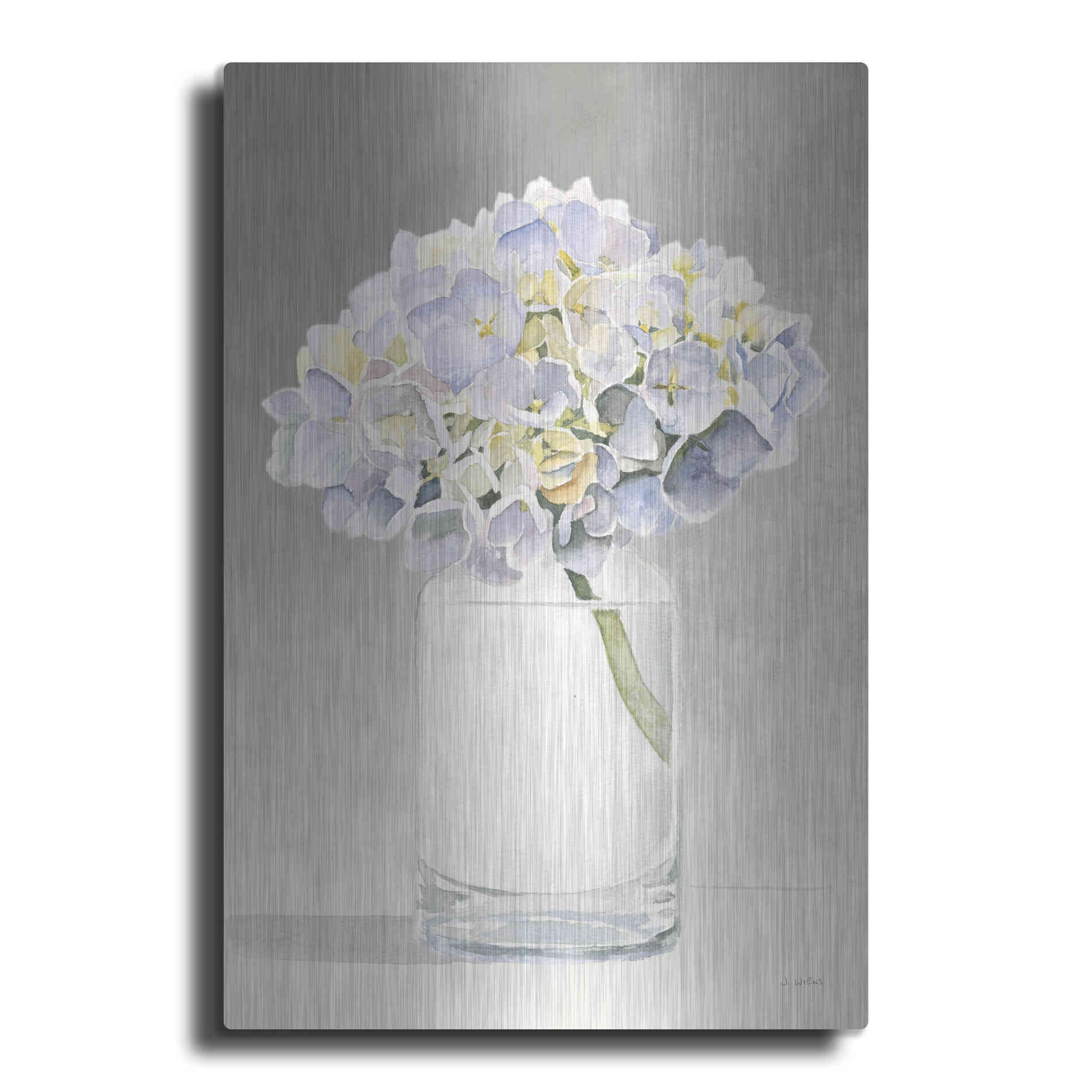 Luxe Metal Art 'Tranquil Blossoms III' by James Wiens, Metal Wall Art