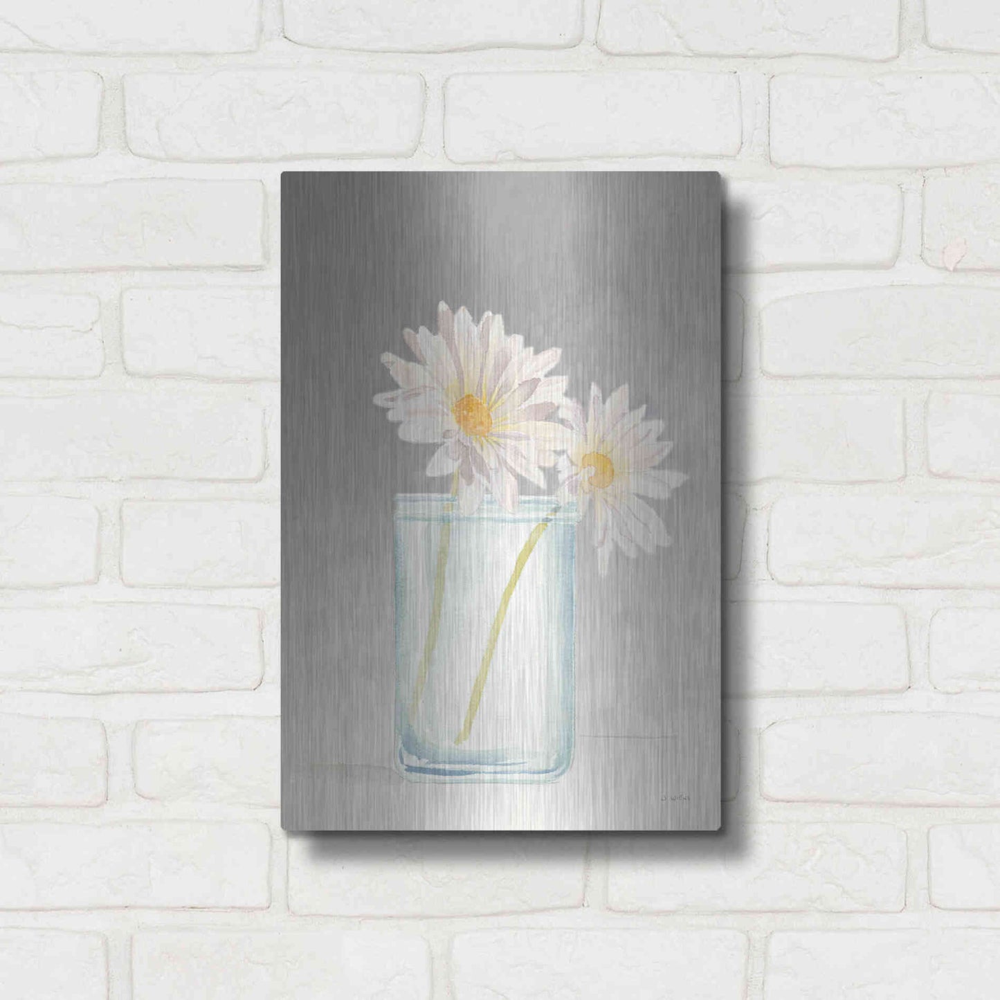 Luxe Metal Art 'Tranquil Blossoms IV' by James Wiens, Metal Wall Art,12x16