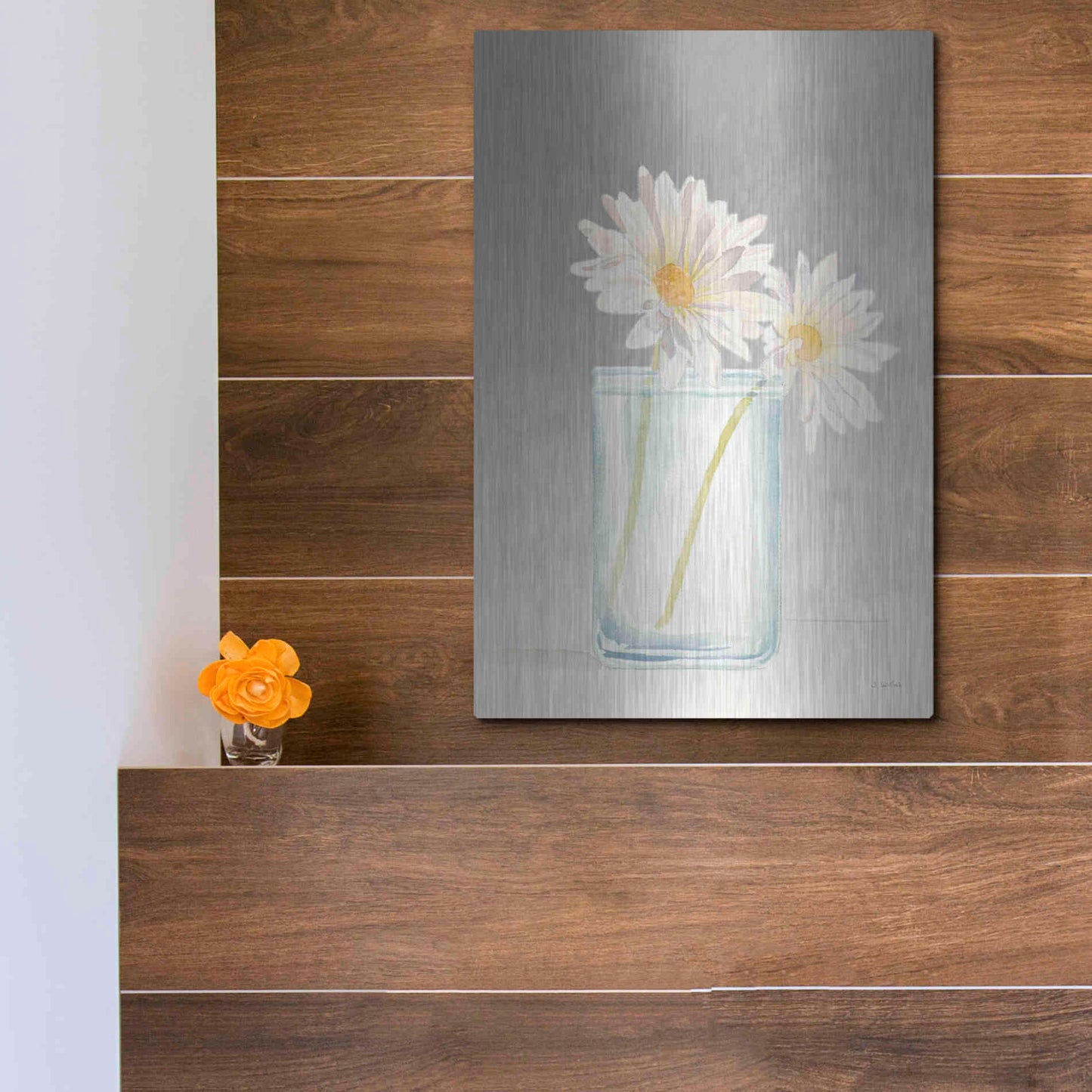 Luxe Metal Art 'Tranquil Blossoms IV' by James Wiens, Metal Wall Art,12x16