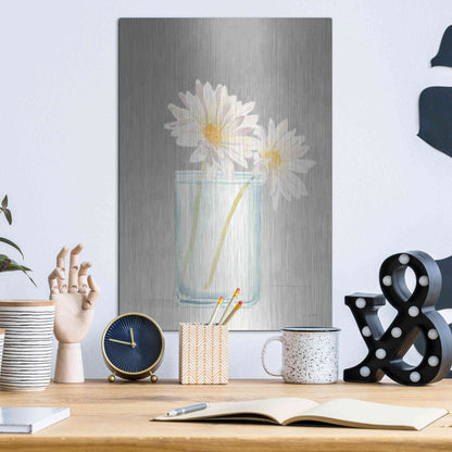 Luxe Metal Art 'Tranquil Blossoms IV' by James Wiens, Metal Wall Art,12x16