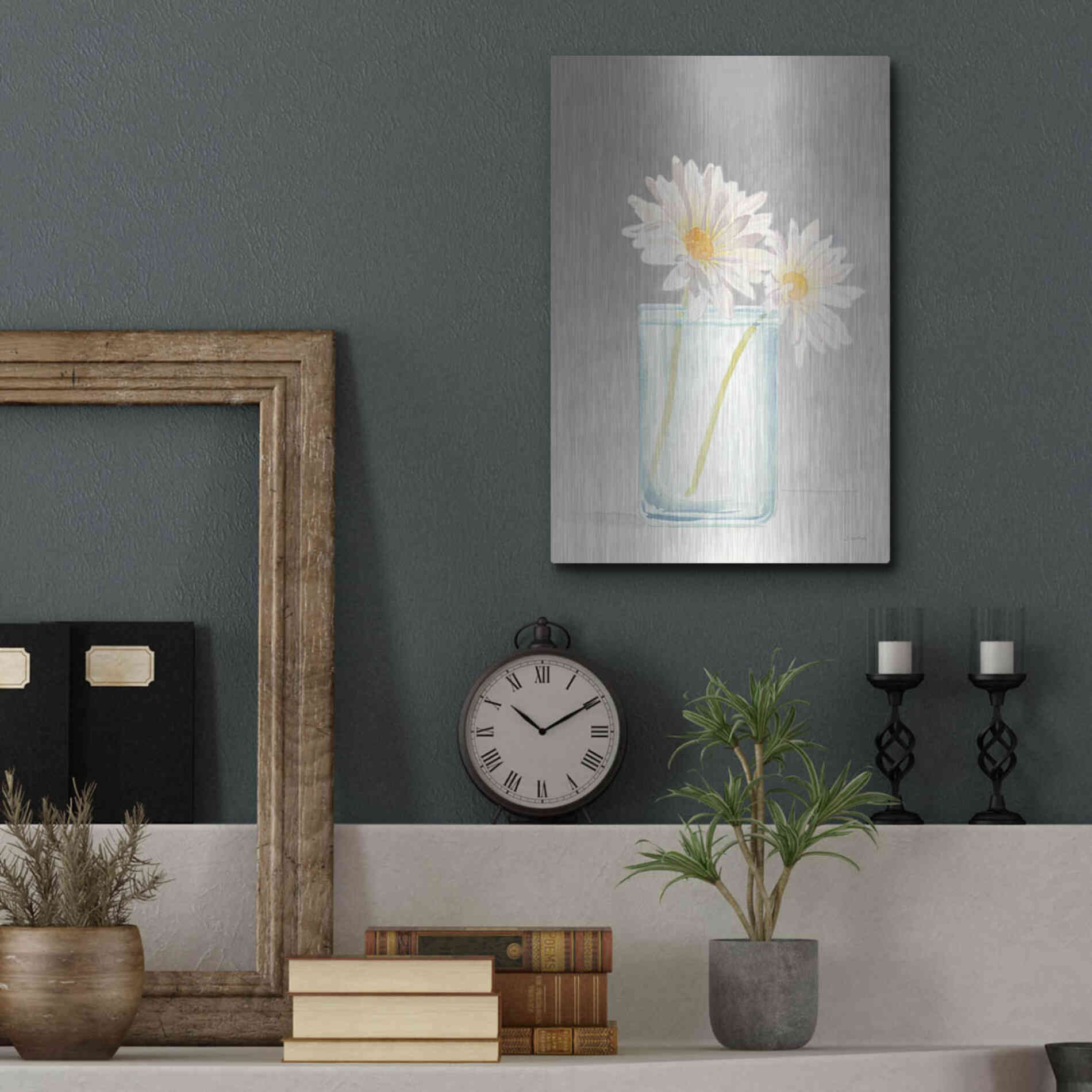Luxe Metal Art 'Tranquil Blossoms IV' by James Wiens, Metal Wall Art,12x16