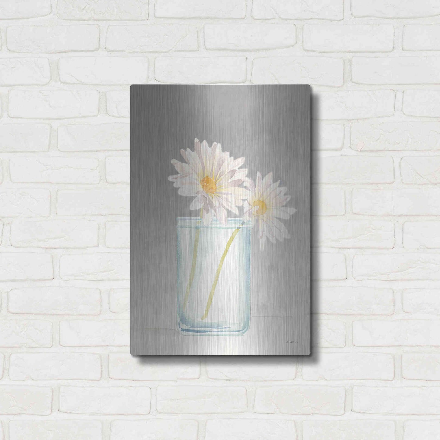 Luxe Metal Art 'Tranquil Blossoms IV' by James Wiens, Metal Wall Art,16x24