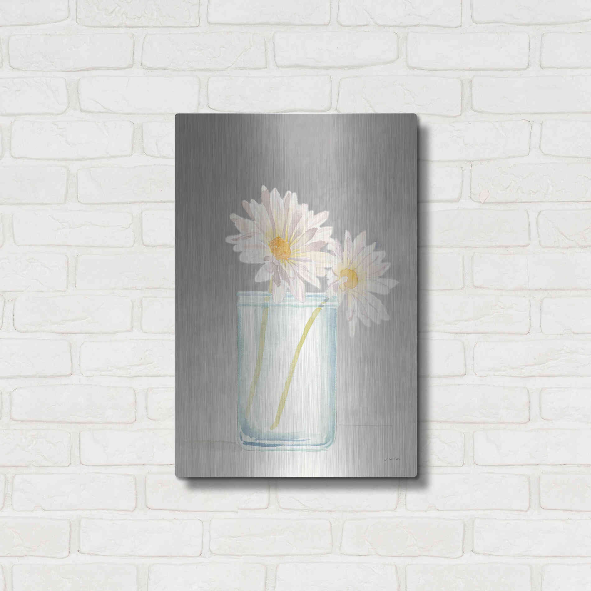 Luxe Metal Art 'Tranquil Blossoms IV' by James Wiens, Metal Wall Art,16x24