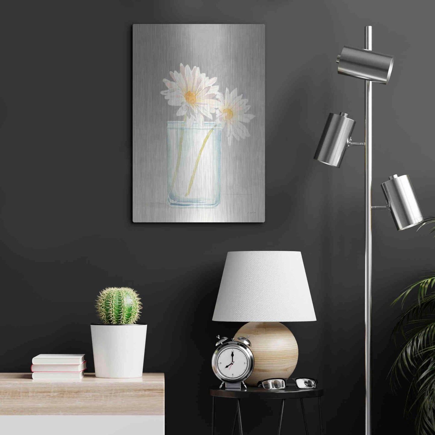 Luxe Metal Art 'Tranquil Blossoms IV' by James Wiens, Metal Wall Art,16x24