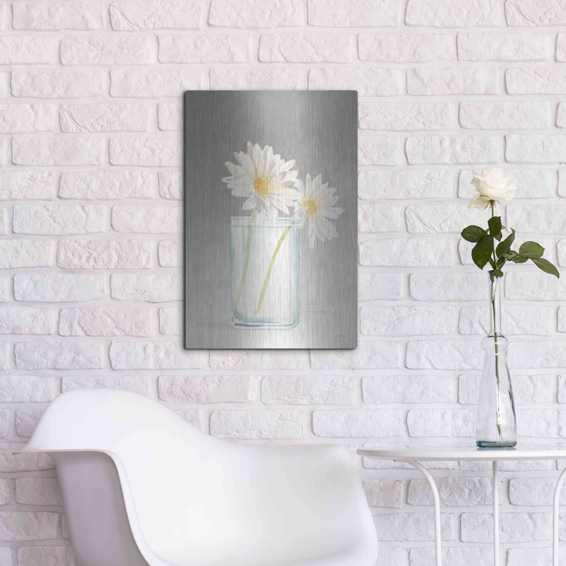 Luxe Metal Art 'Tranquil Blossoms IV' by James Wiens, Metal Wall Art,16x24