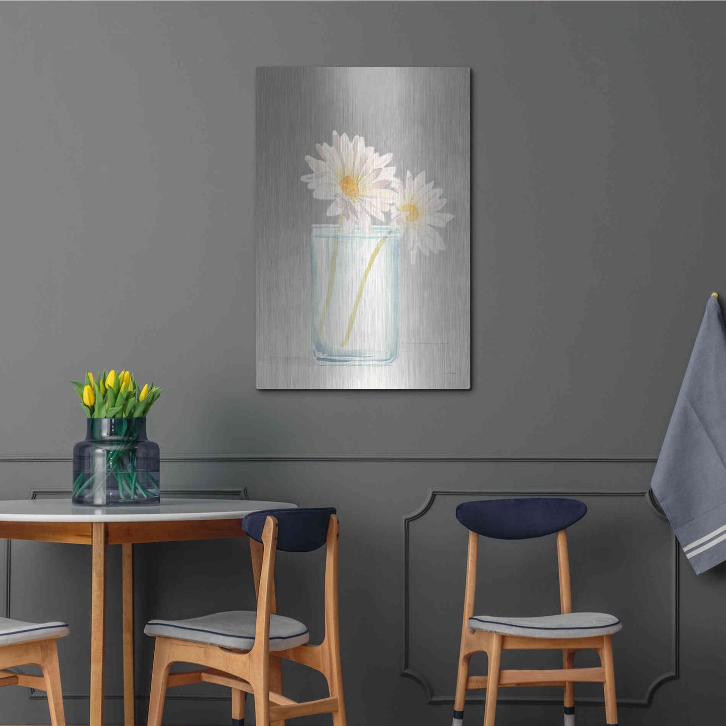 Luxe Metal Art 'Tranquil Blossoms IV' by James Wiens, Metal Wall Art,24x36