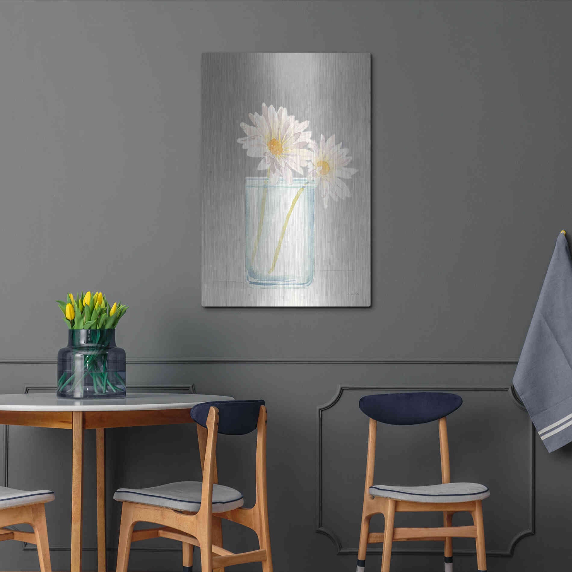 Luxe Metal Art 'Tranquil Blossoms IV' by James Wiens, Metal Wall Art,24x36