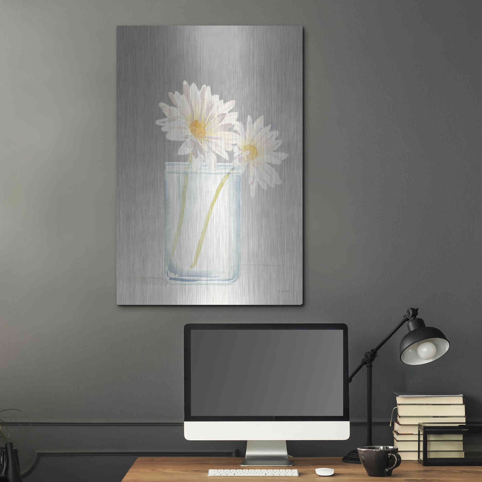 Luxe Metal Art 'Tranquil Blossoms IV' by James Wiens, Metal Wall Art,24x36