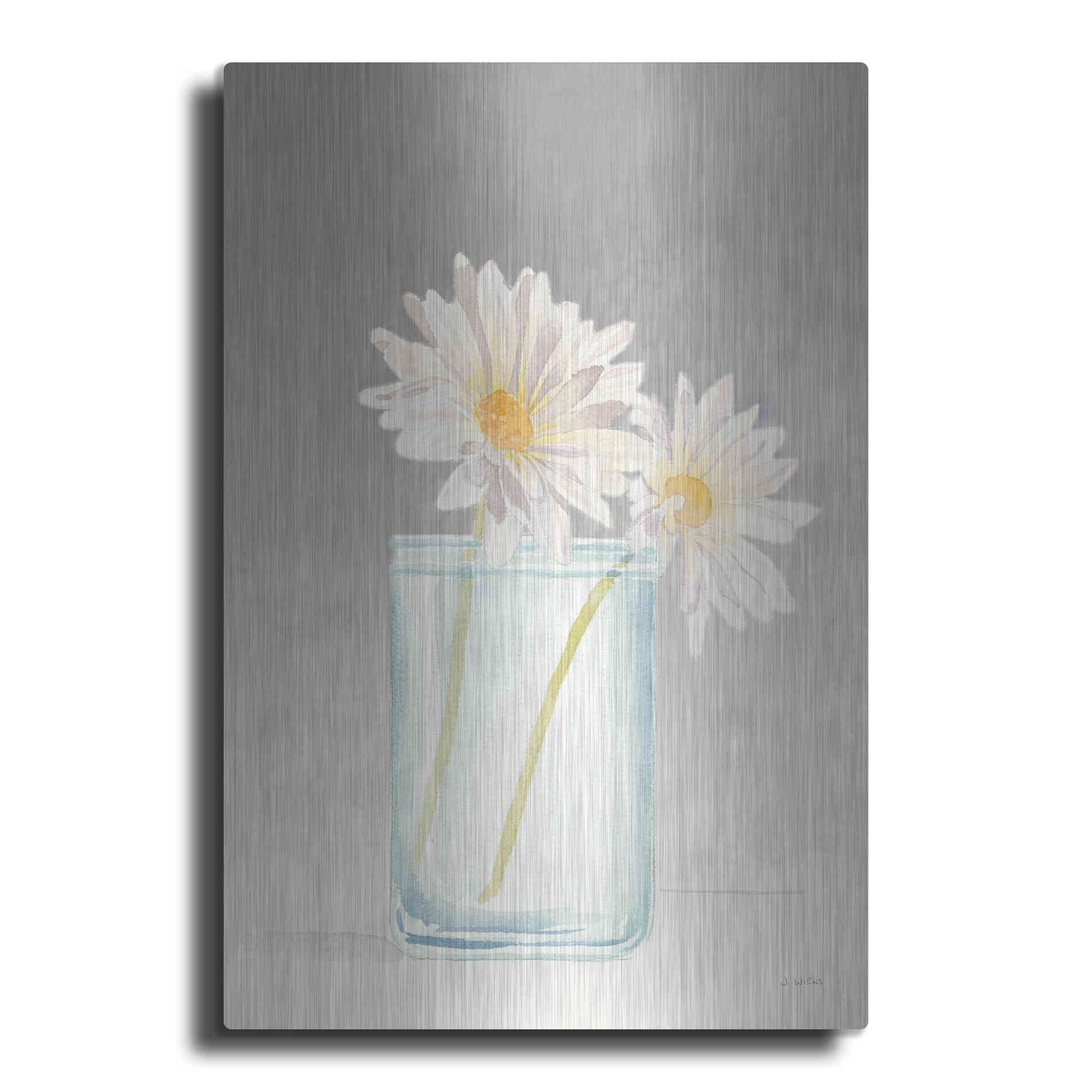 Luxe Metal Art 'Tranquil Blossoms IV' by James Wiens, Metal Wall Art