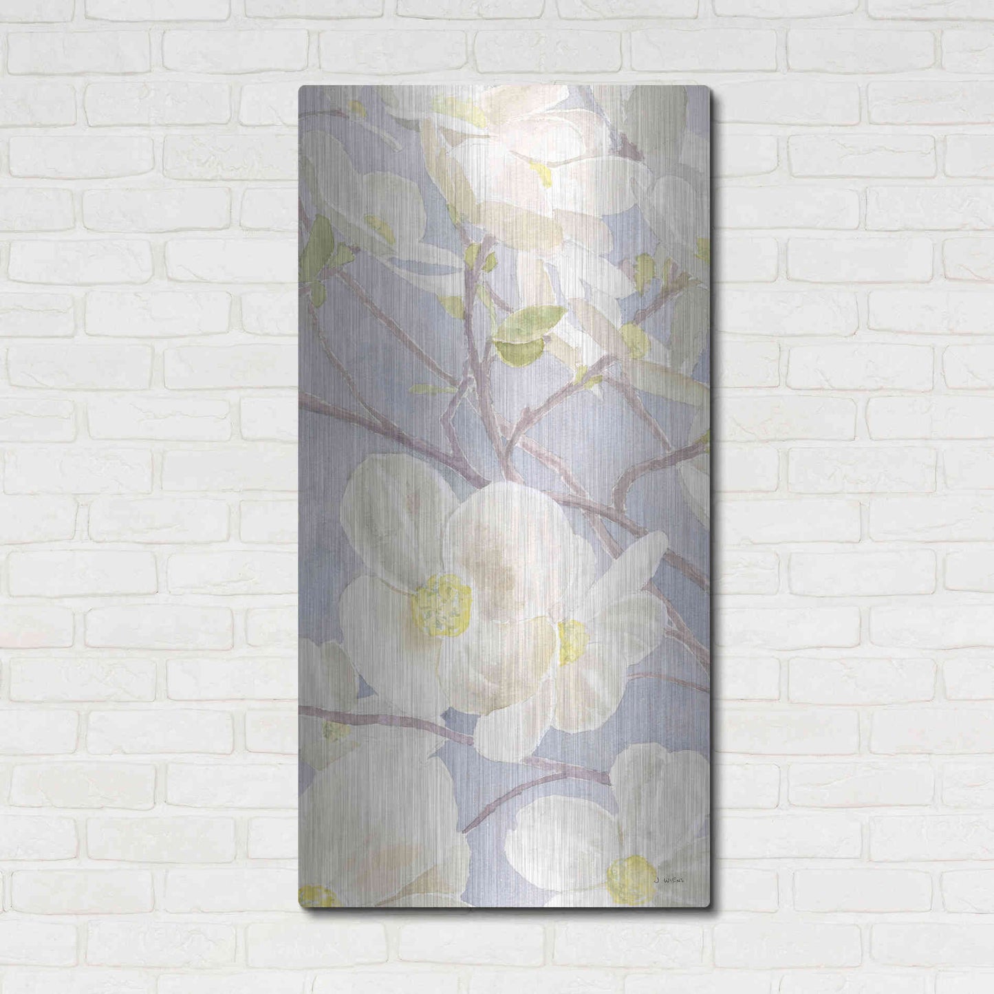 Luxe Metal Art 'Breezy Blossoms I' by James Wiens, Metal Wall Art,24x48