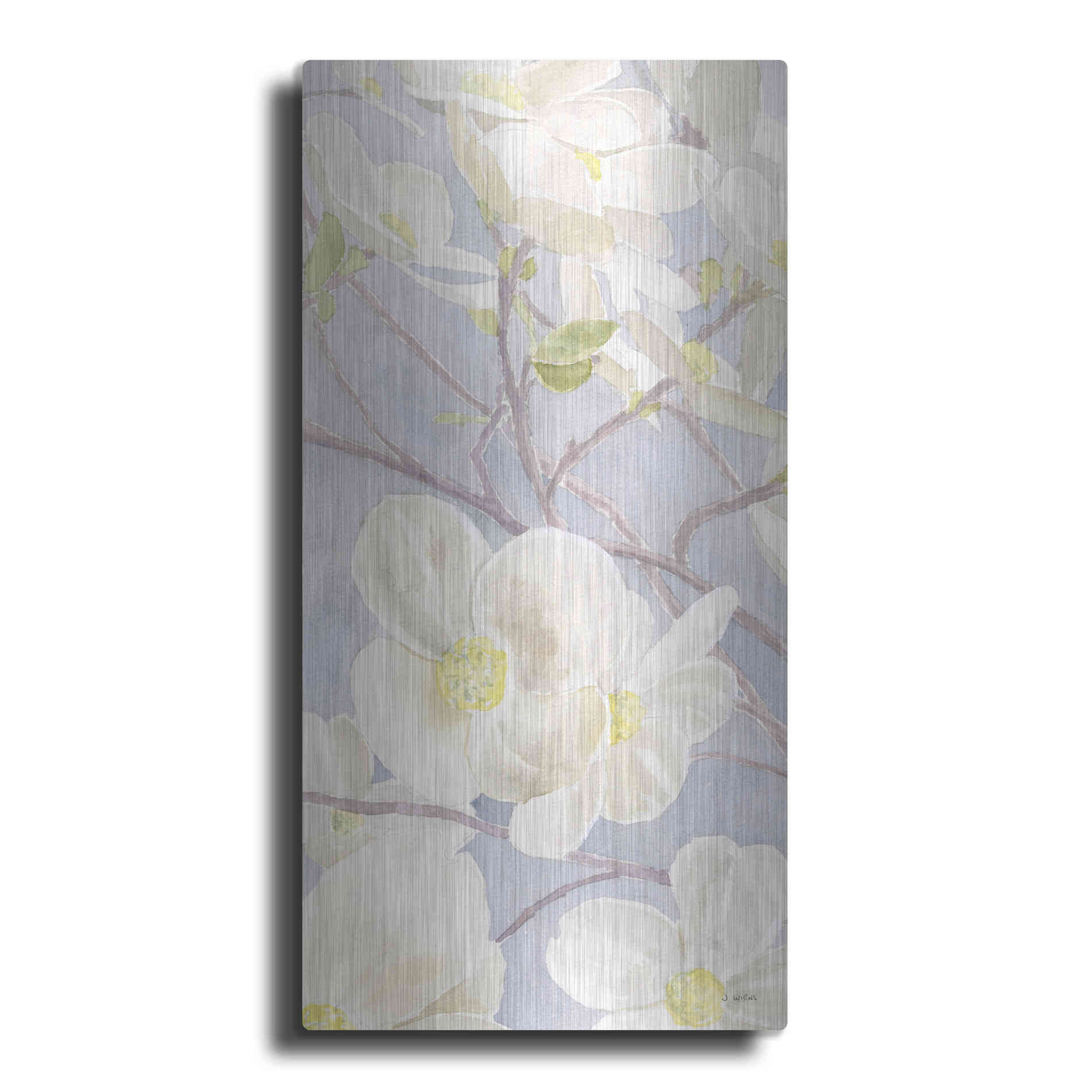 Luxe Metal Art 'Breezy Blossoms I' by James Wiens, Metal Wall Art