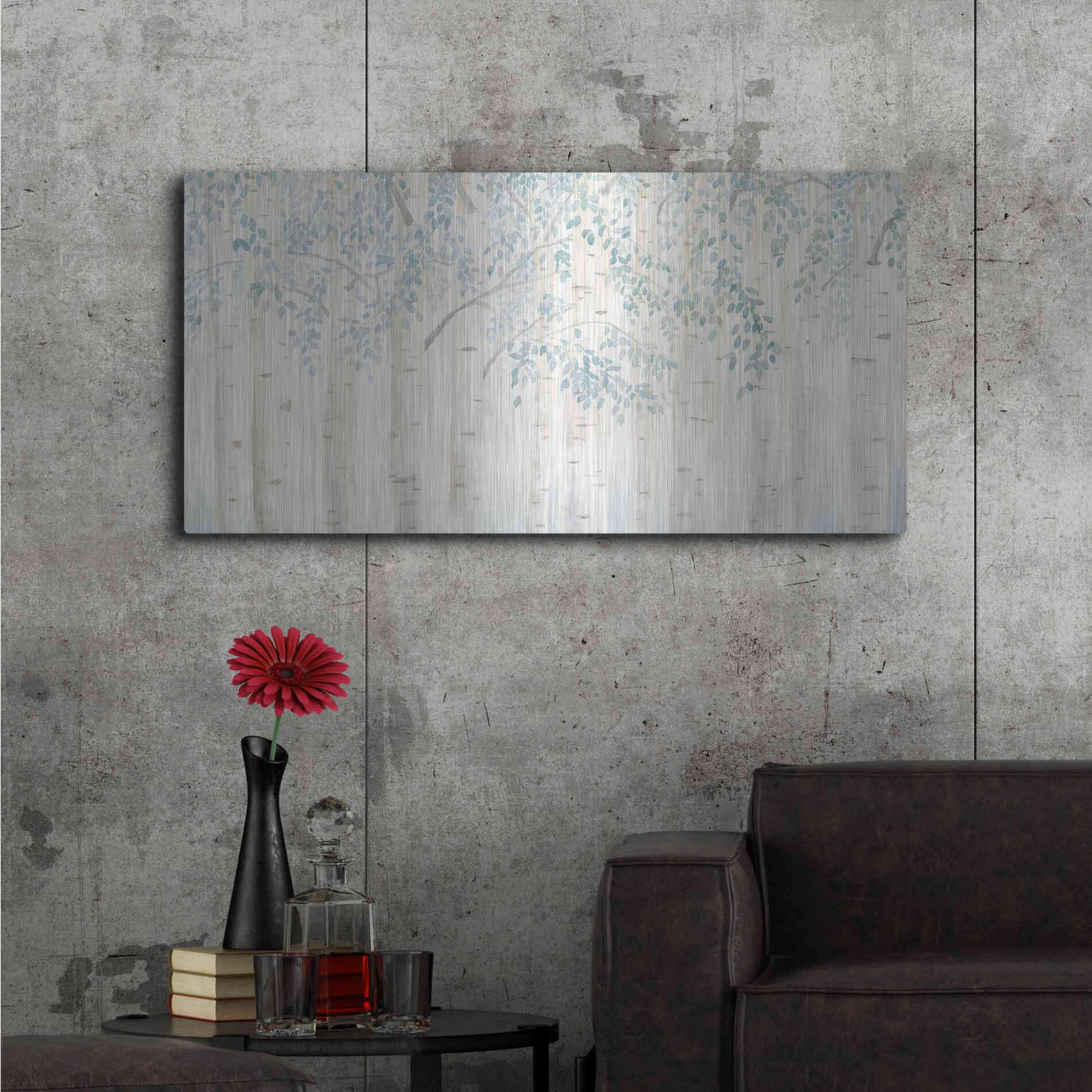 Luxe Metal Art 'Fresh Forest' by James Wiens, Metal Wall Art,48x24