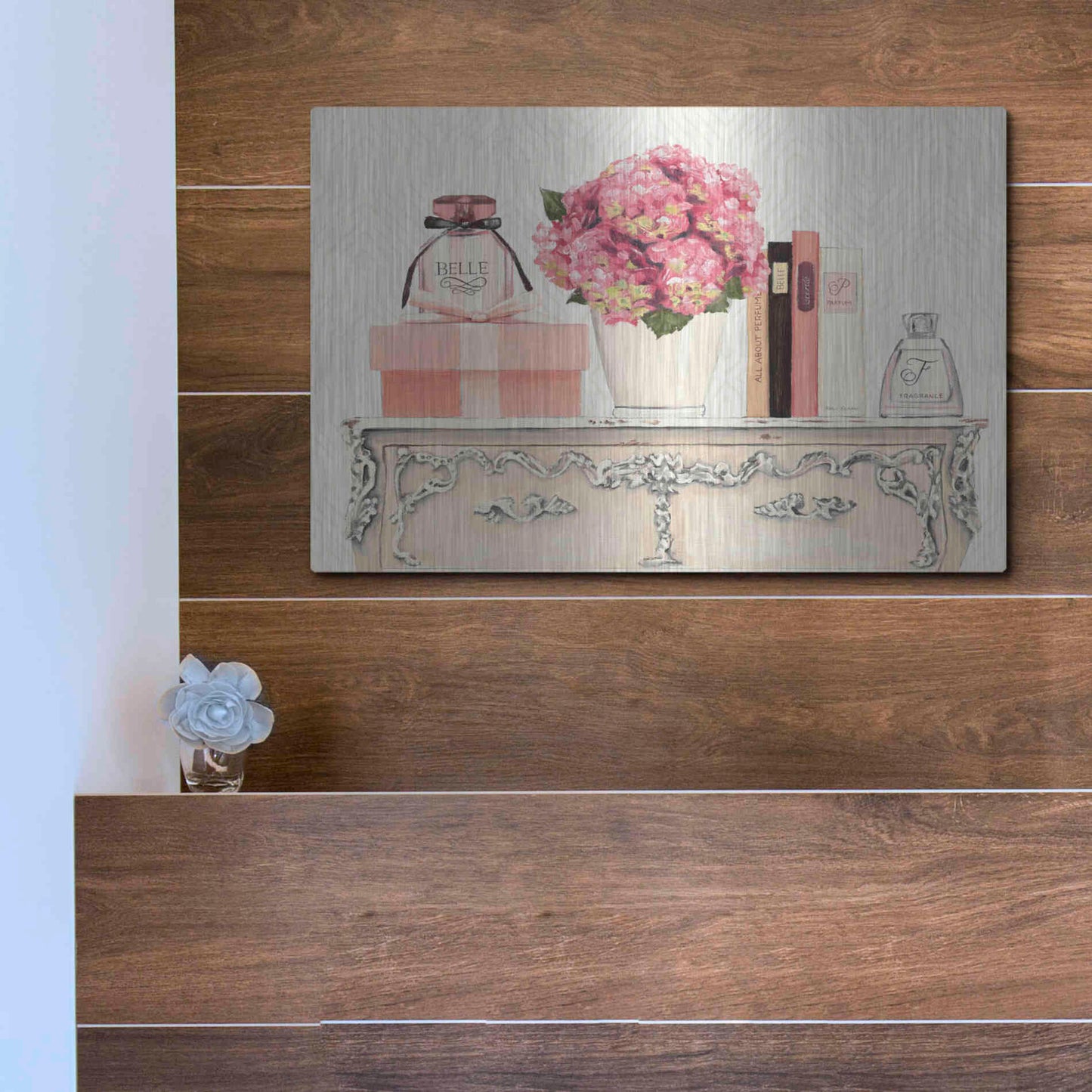 Luxe Metal Art 'Parfum Chic II' by Marco Fabiano, Metal Wall Art,16x12